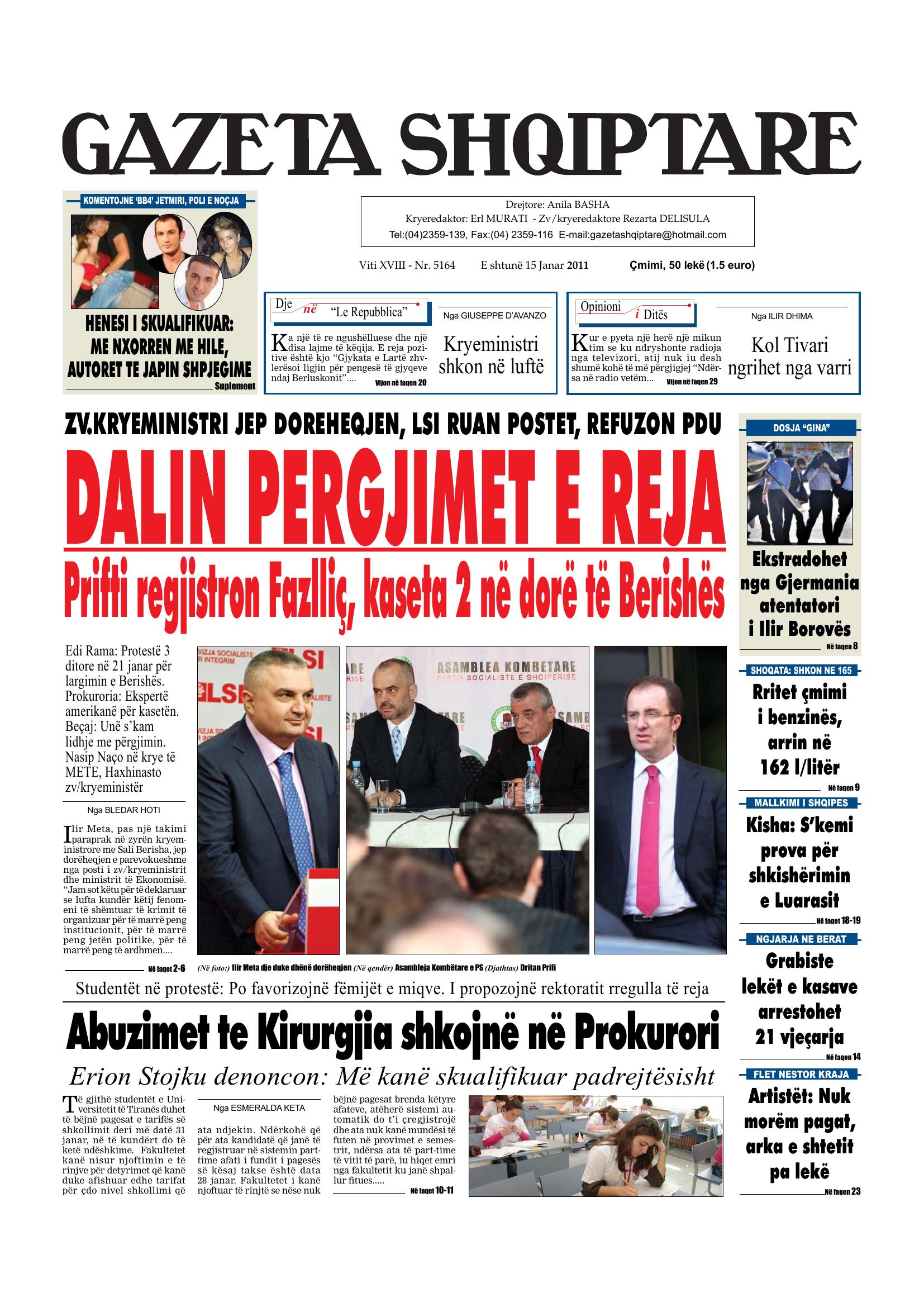 Gazeta Shqiptare 2011-01-15