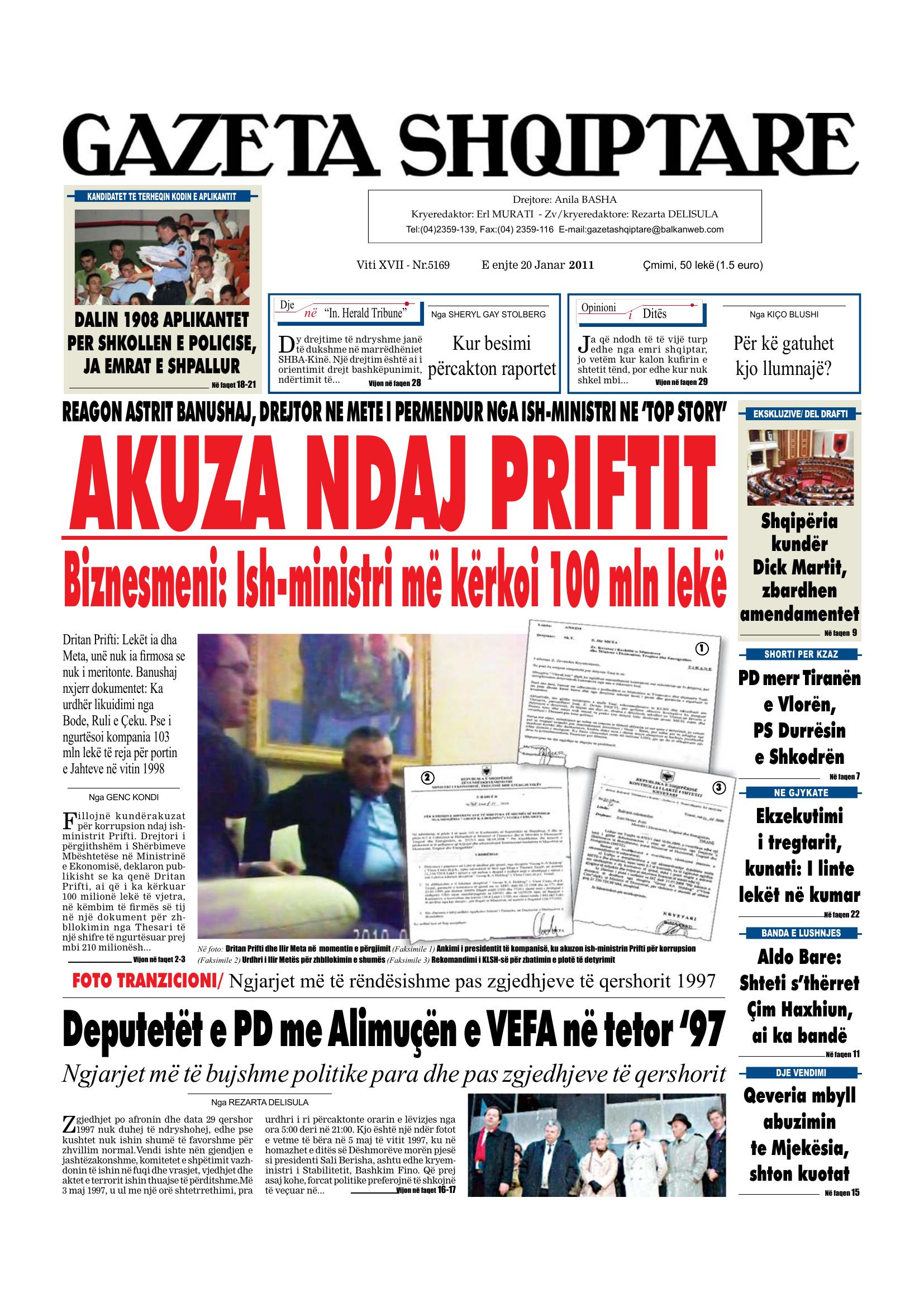 Gazeta Shqiptare 2011-01-20