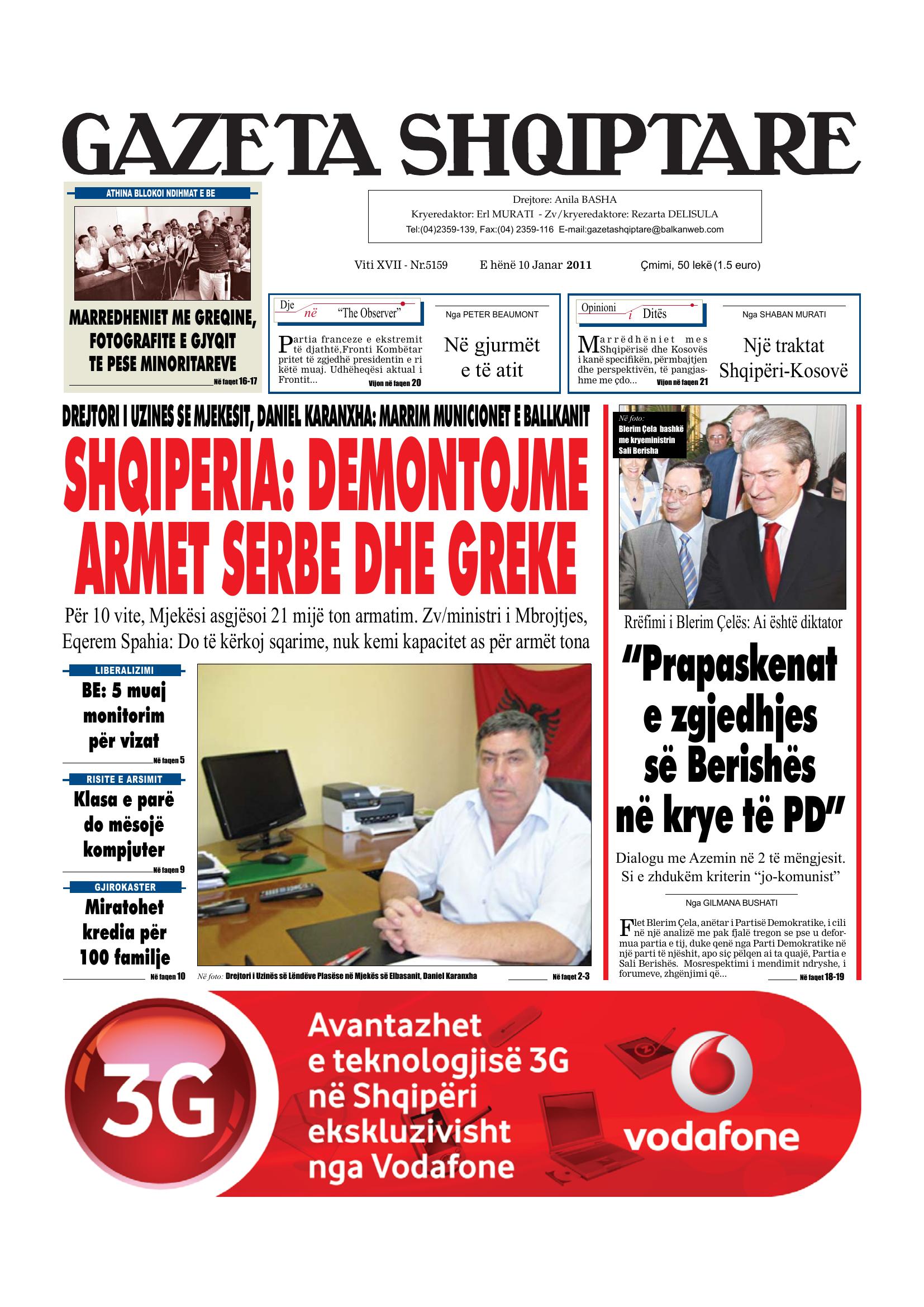 Gazeta Shqiptare 2011-01-10