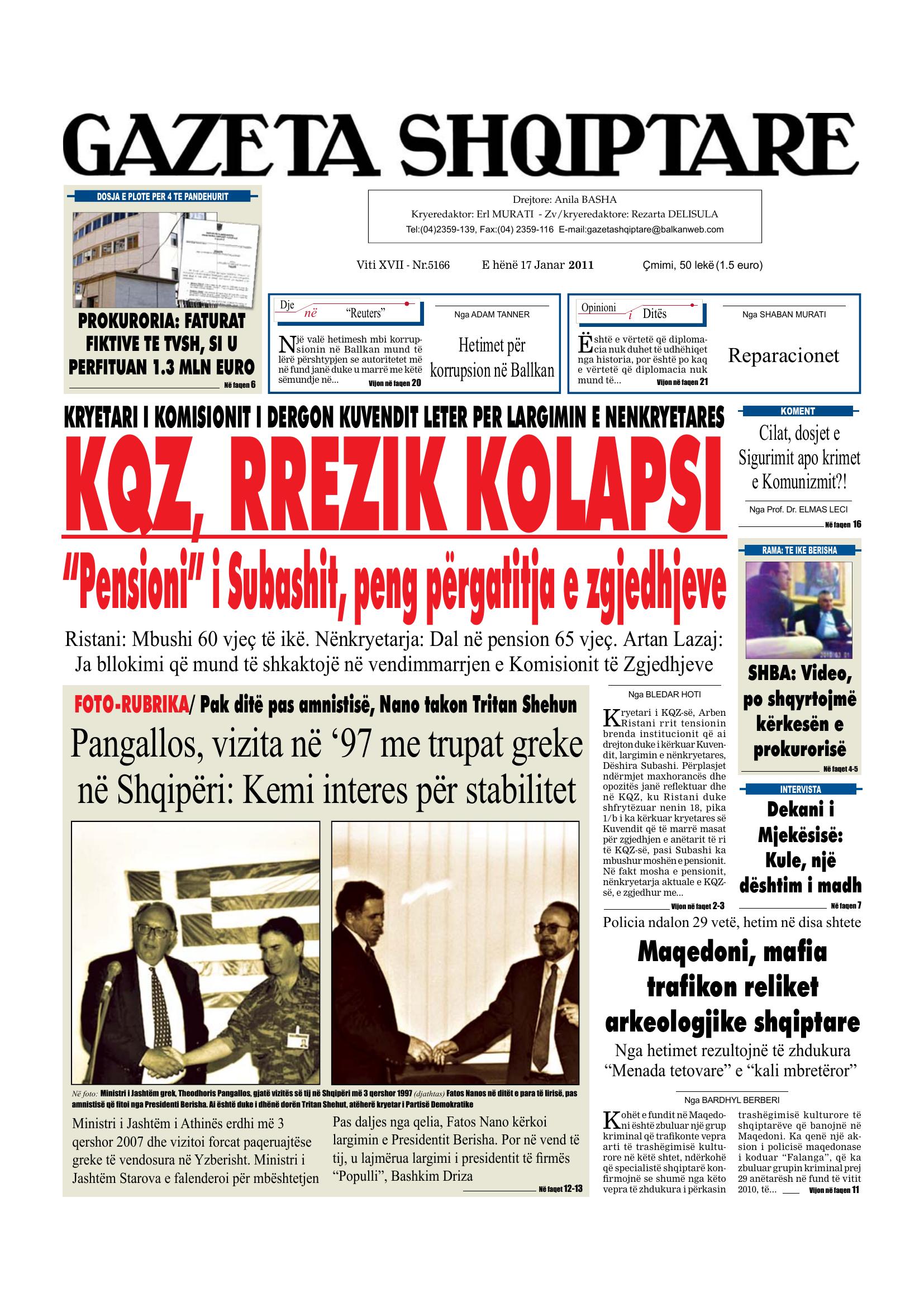 Gazeta Shqiptare 2011-01-17