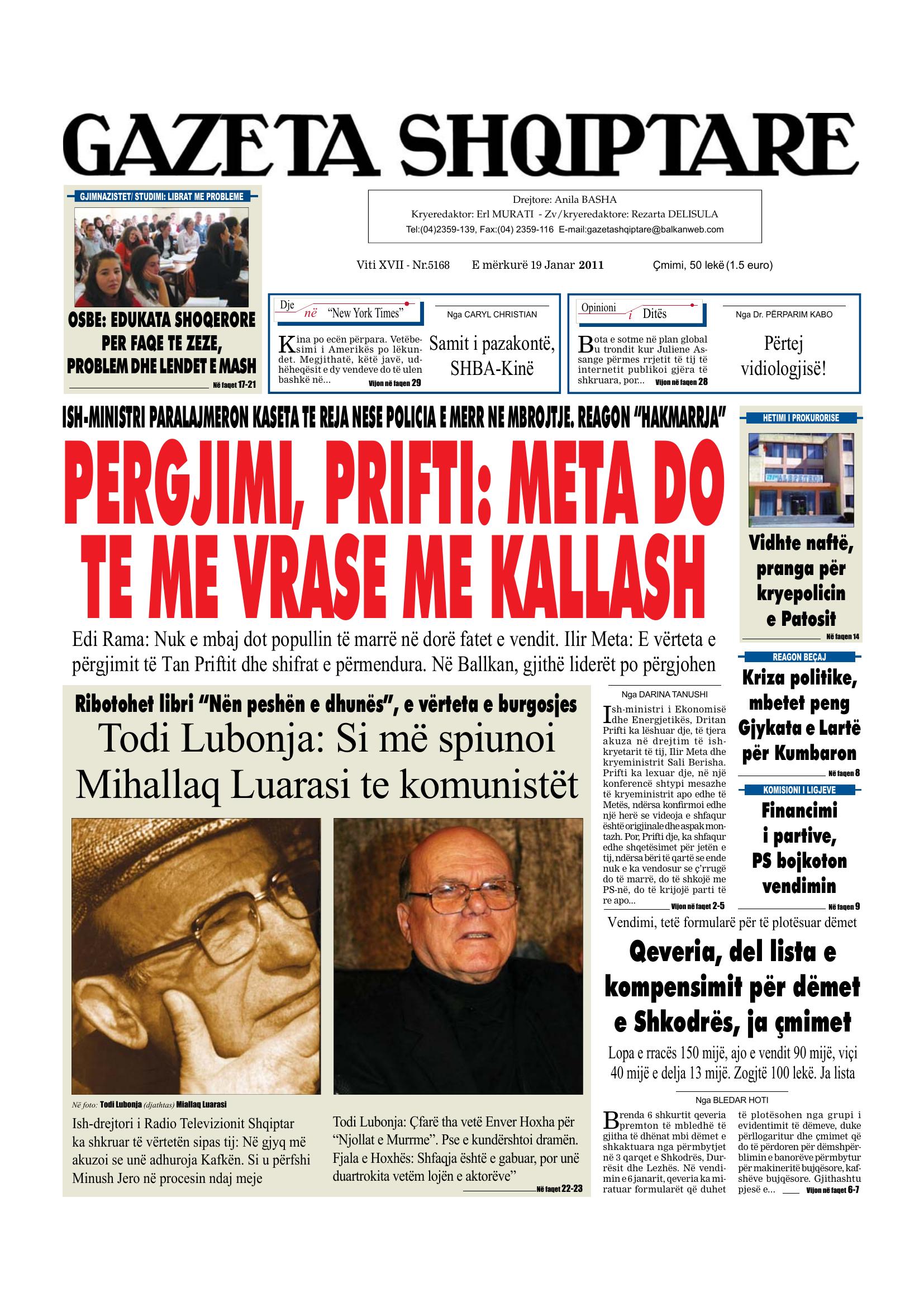Gazeta Shqiptare 2011-01-19