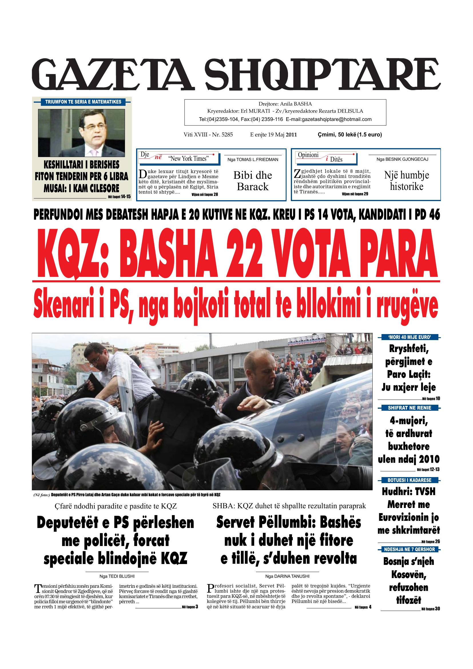 Gazeta Shqiptare 2011-05-19