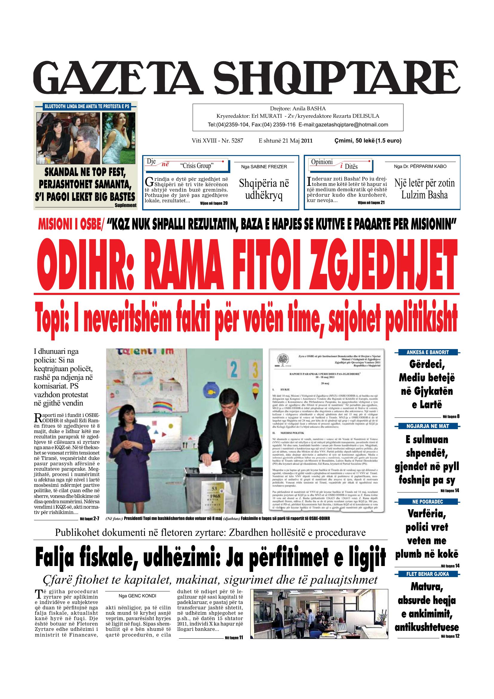Gazeta Shqiptare 2011-05-21