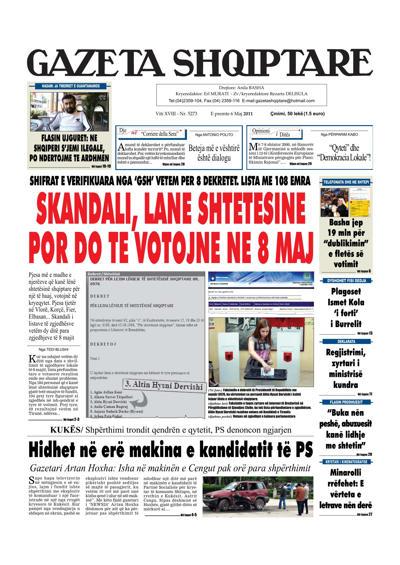 Gazeta Shqiptare 2011-05-06