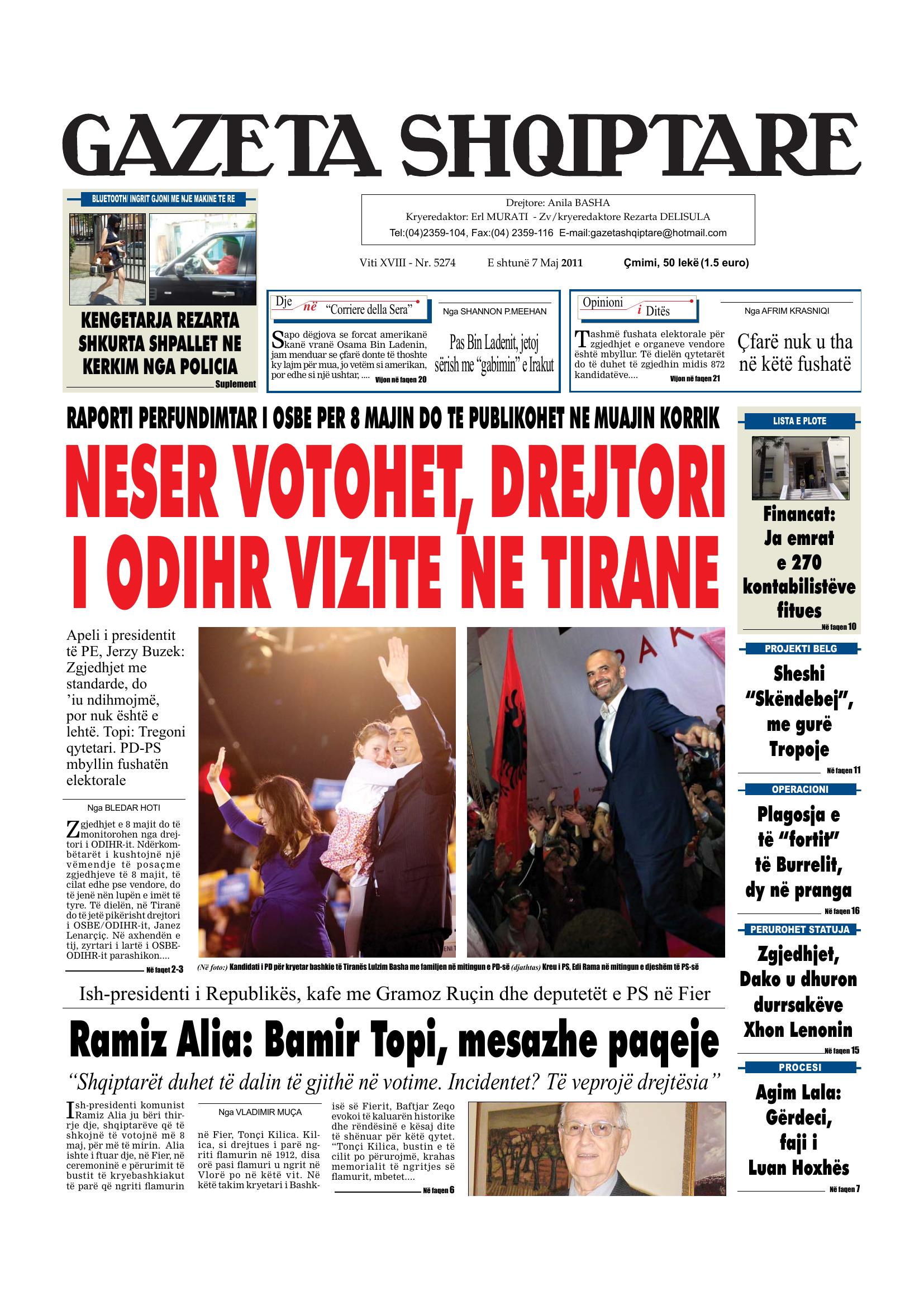 Gazeta Shqiptare 2011-05-07
