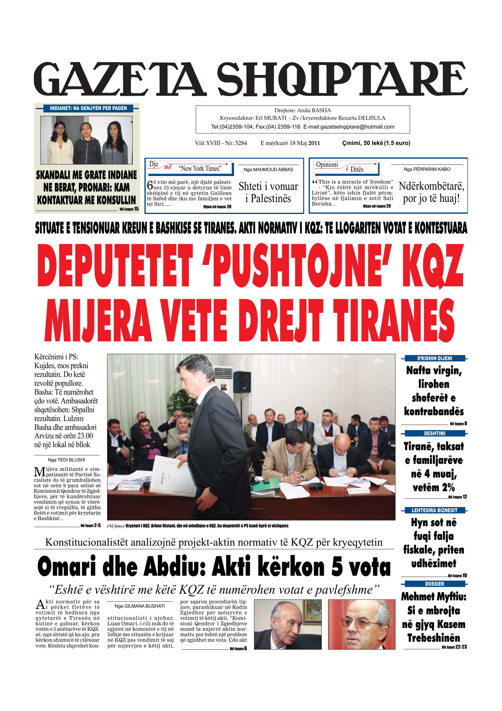 Gazeta Shqiptare 2011-05-18