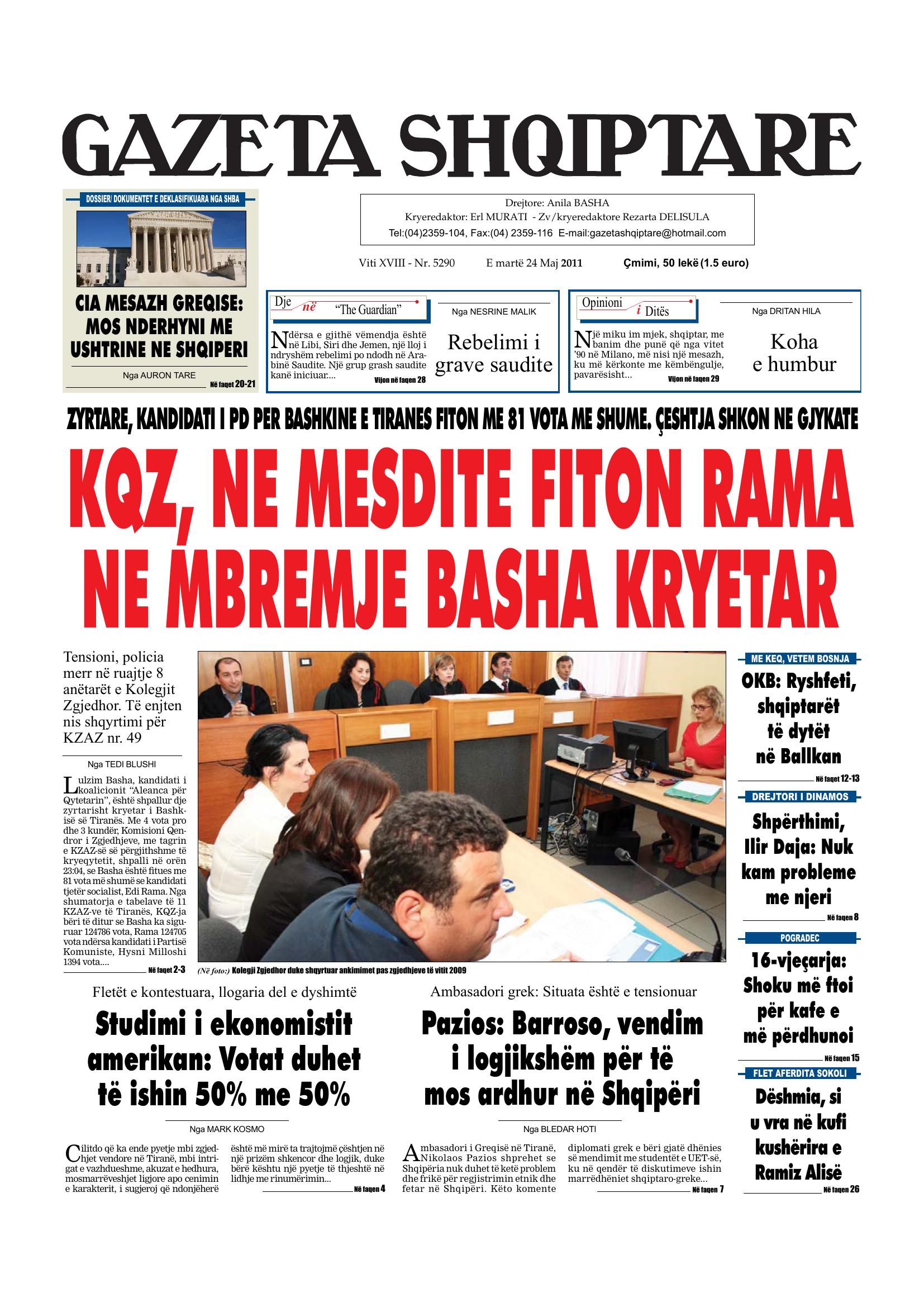 Gazeta Shqiptare 2011-05-24