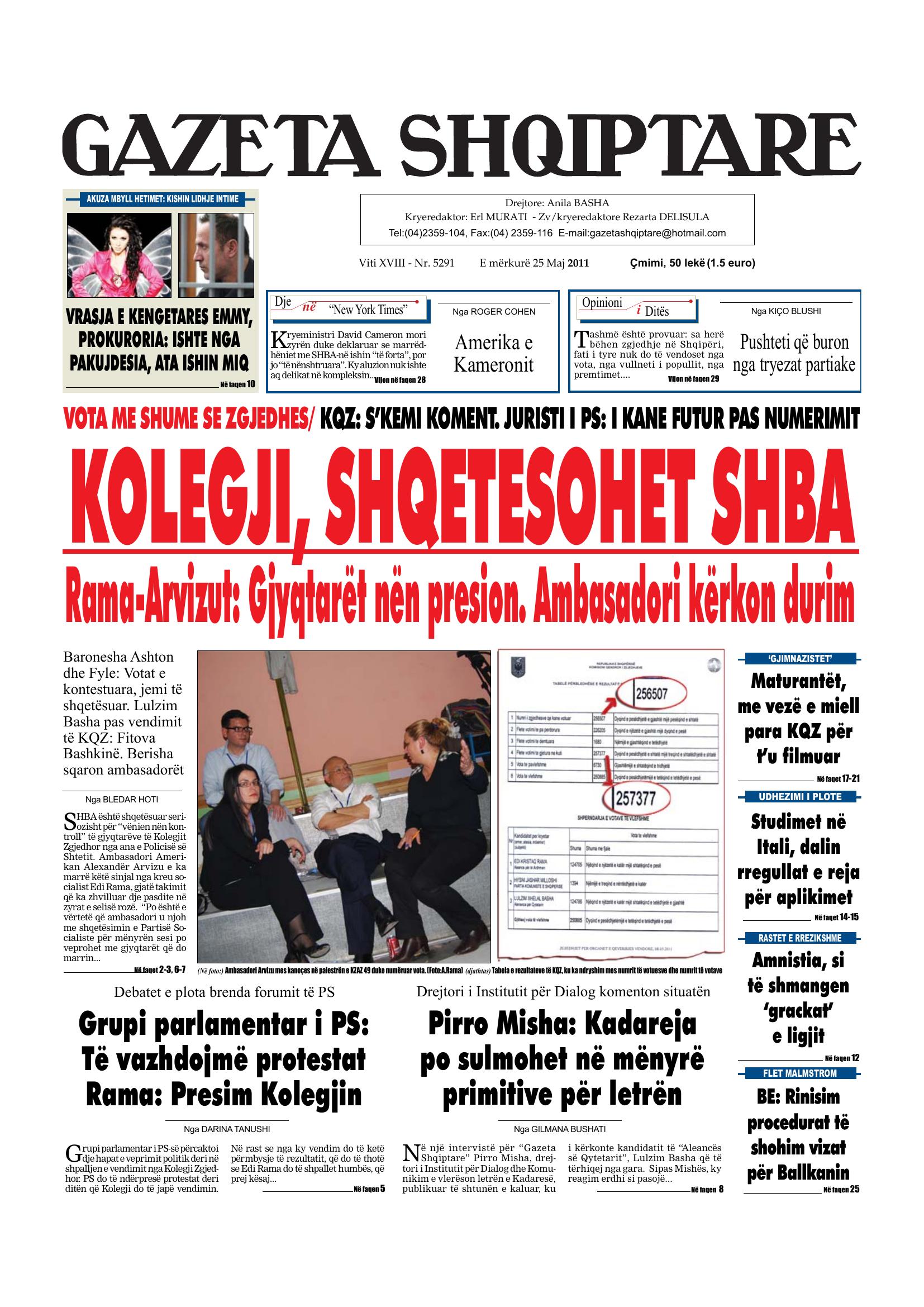 Gazeta Shqiptare 2011-05-25