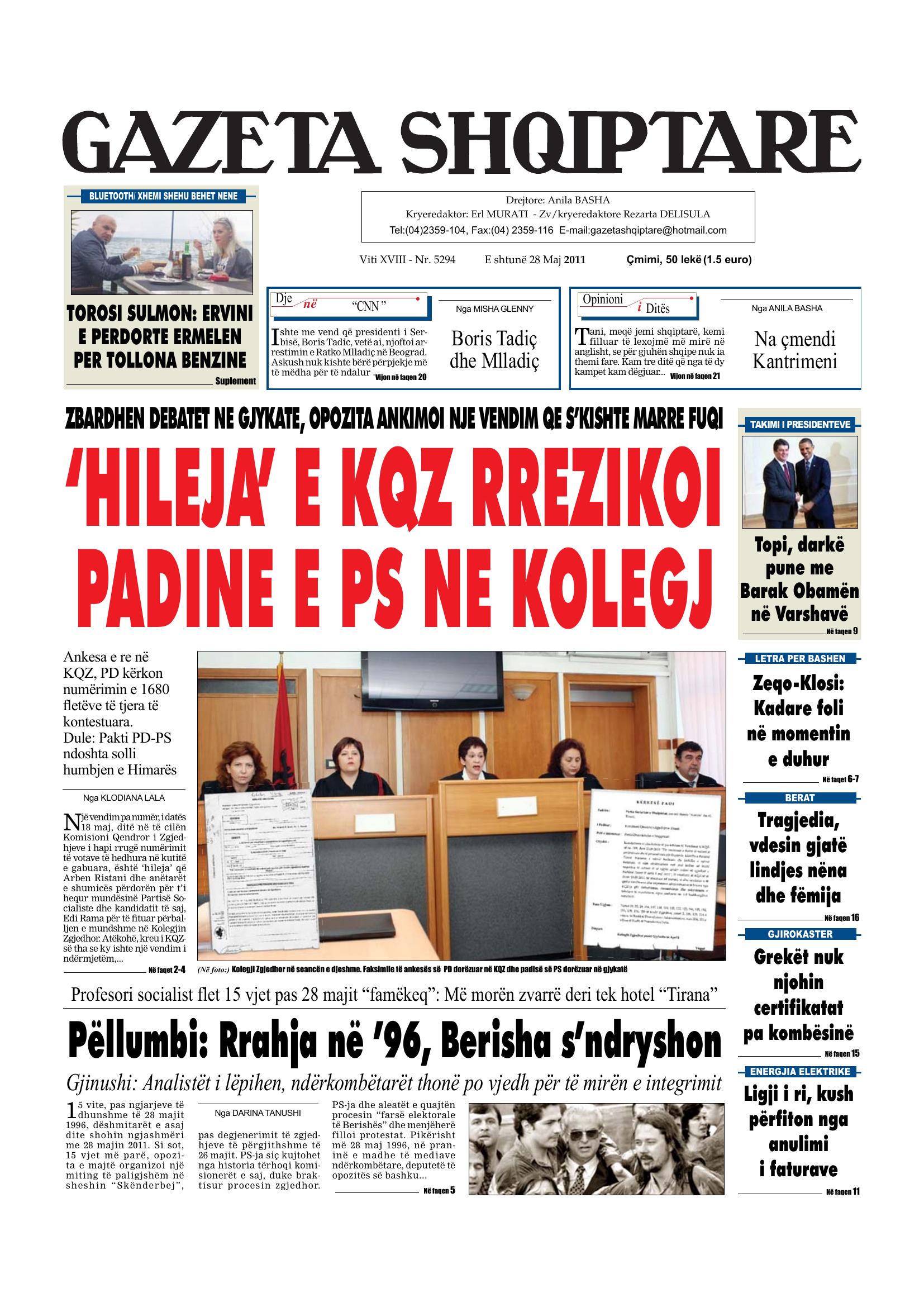 Gazeta Shqiptare 2011-05-28