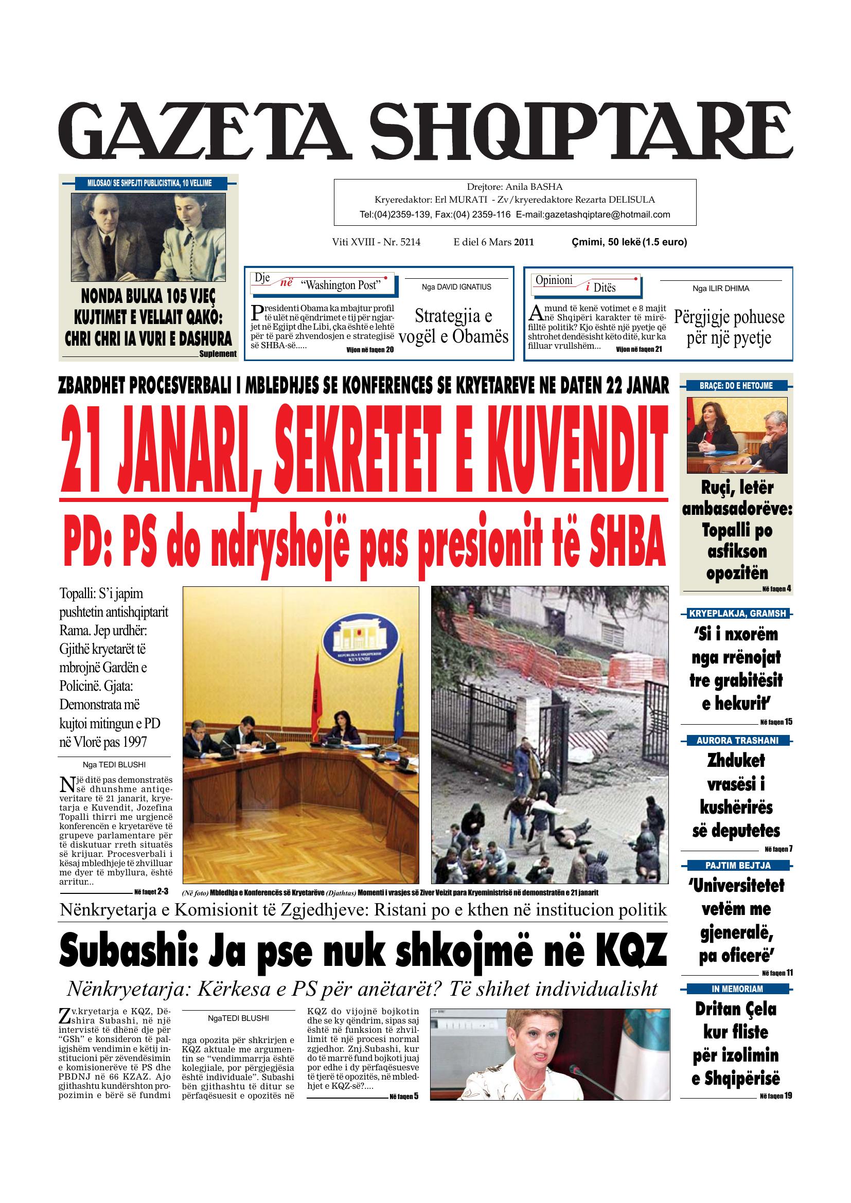 Gazeta Shqiptare 2011-03-06
