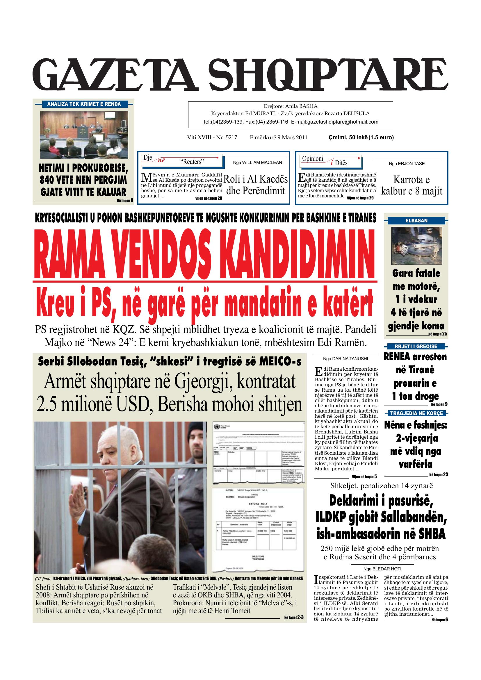 Gazeta Shqiptare 2011-03-09