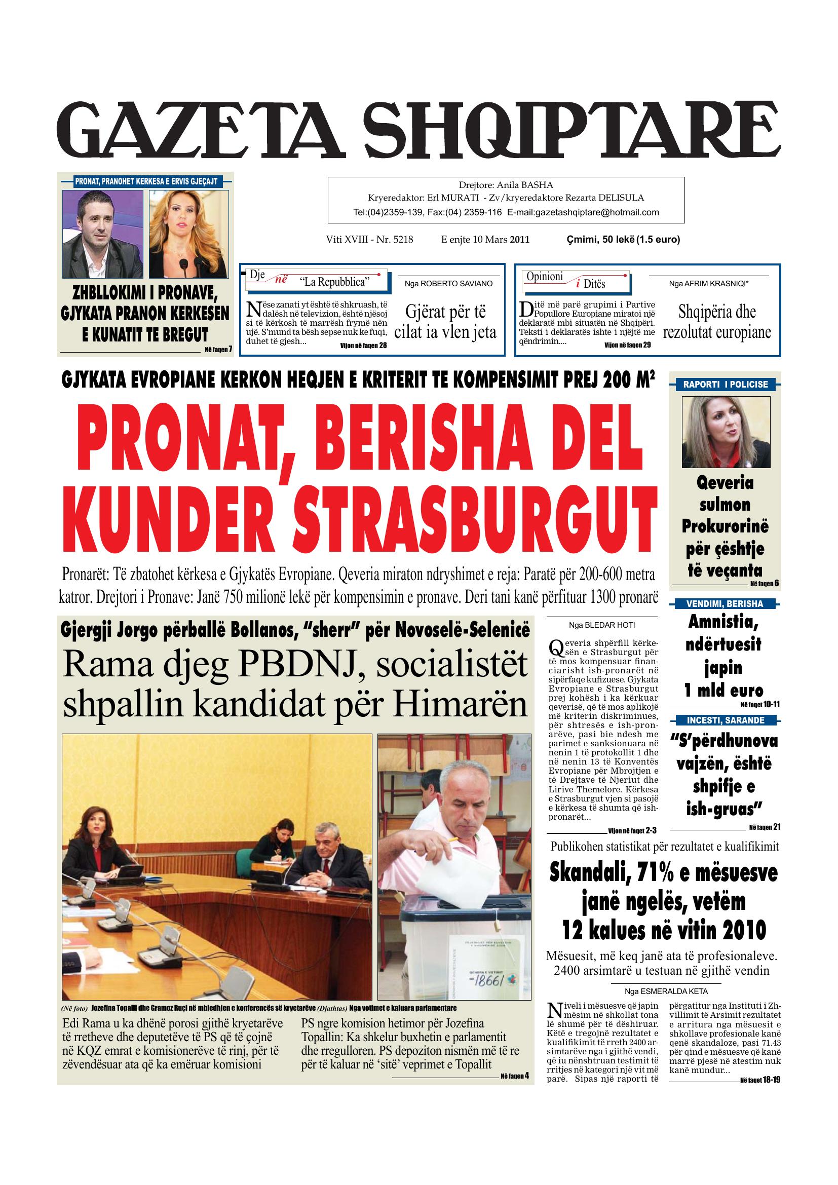 Gazeta Shqiptare 2011-03-10