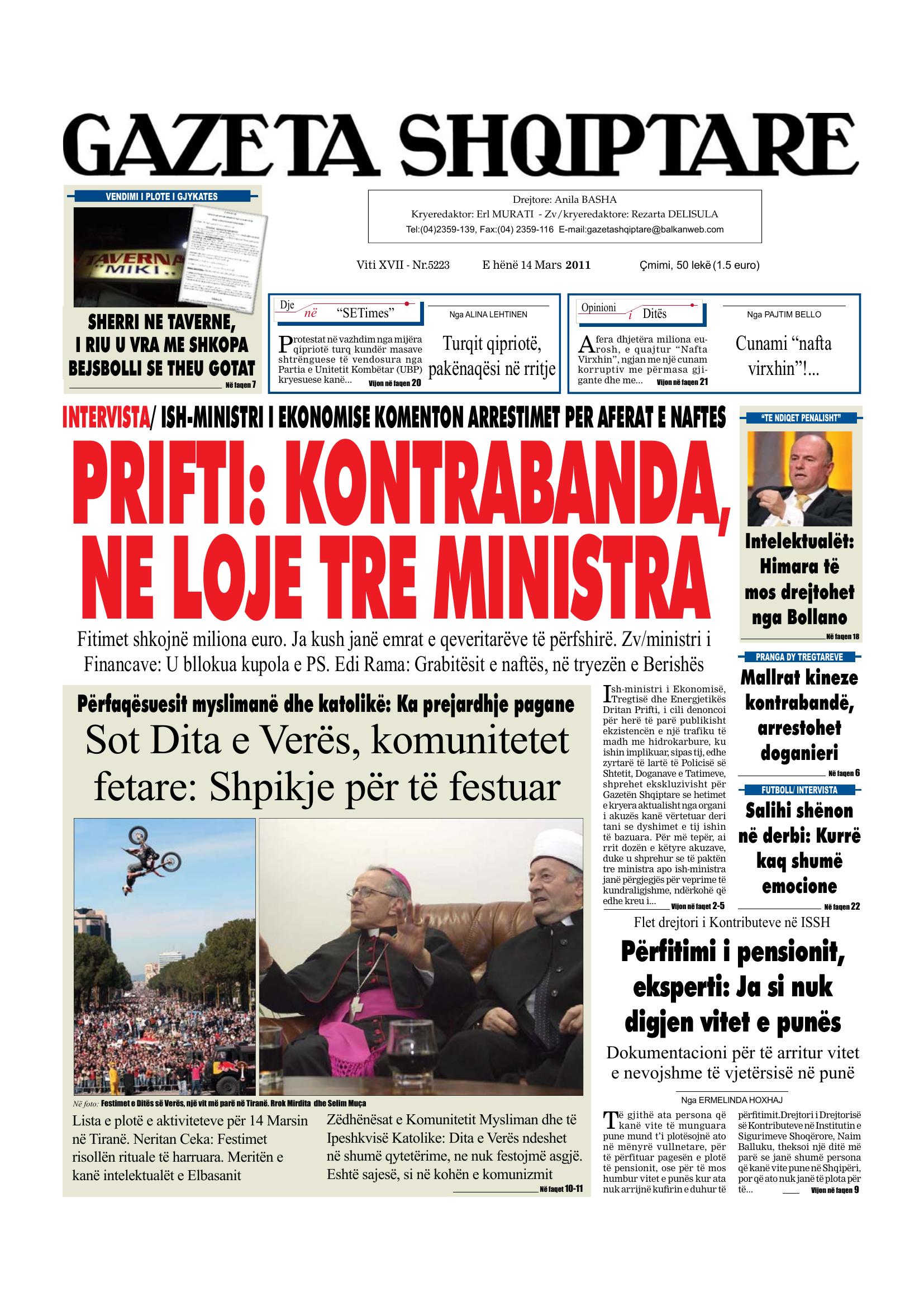 Gazeta Shqiptare 2011-03-14