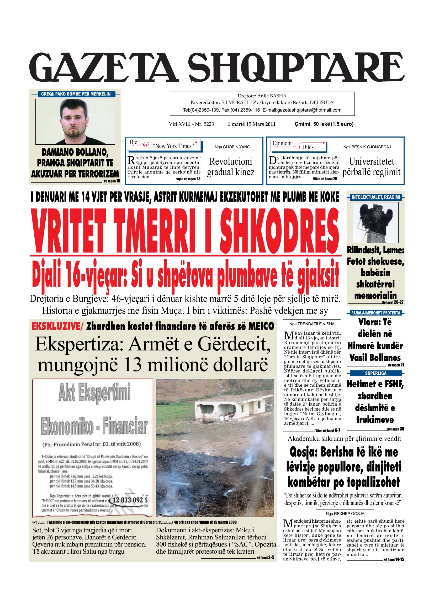 Gazeta Shqiptare 2011-03-15