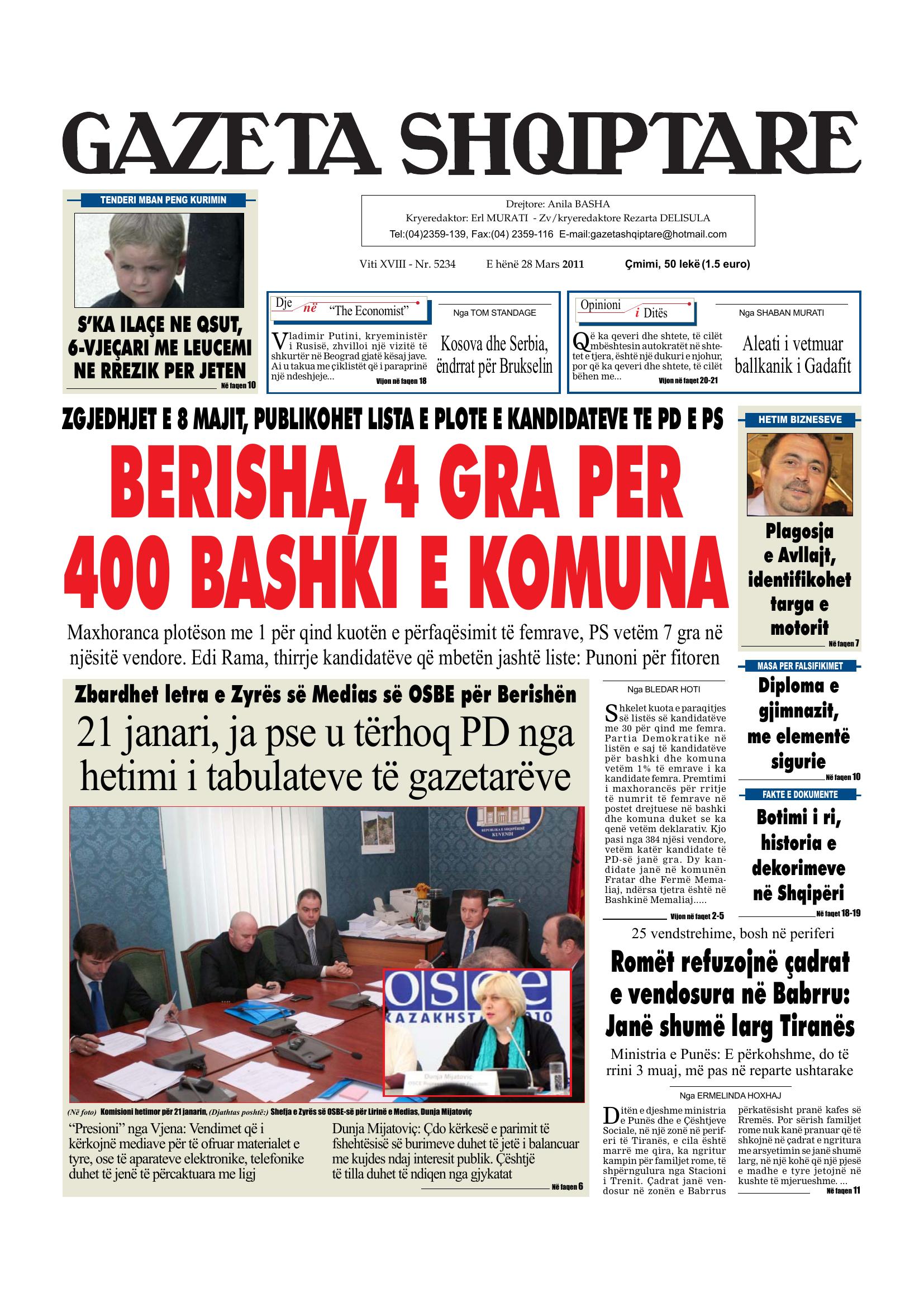 Gazeta Shqiptare 2011-03-28
