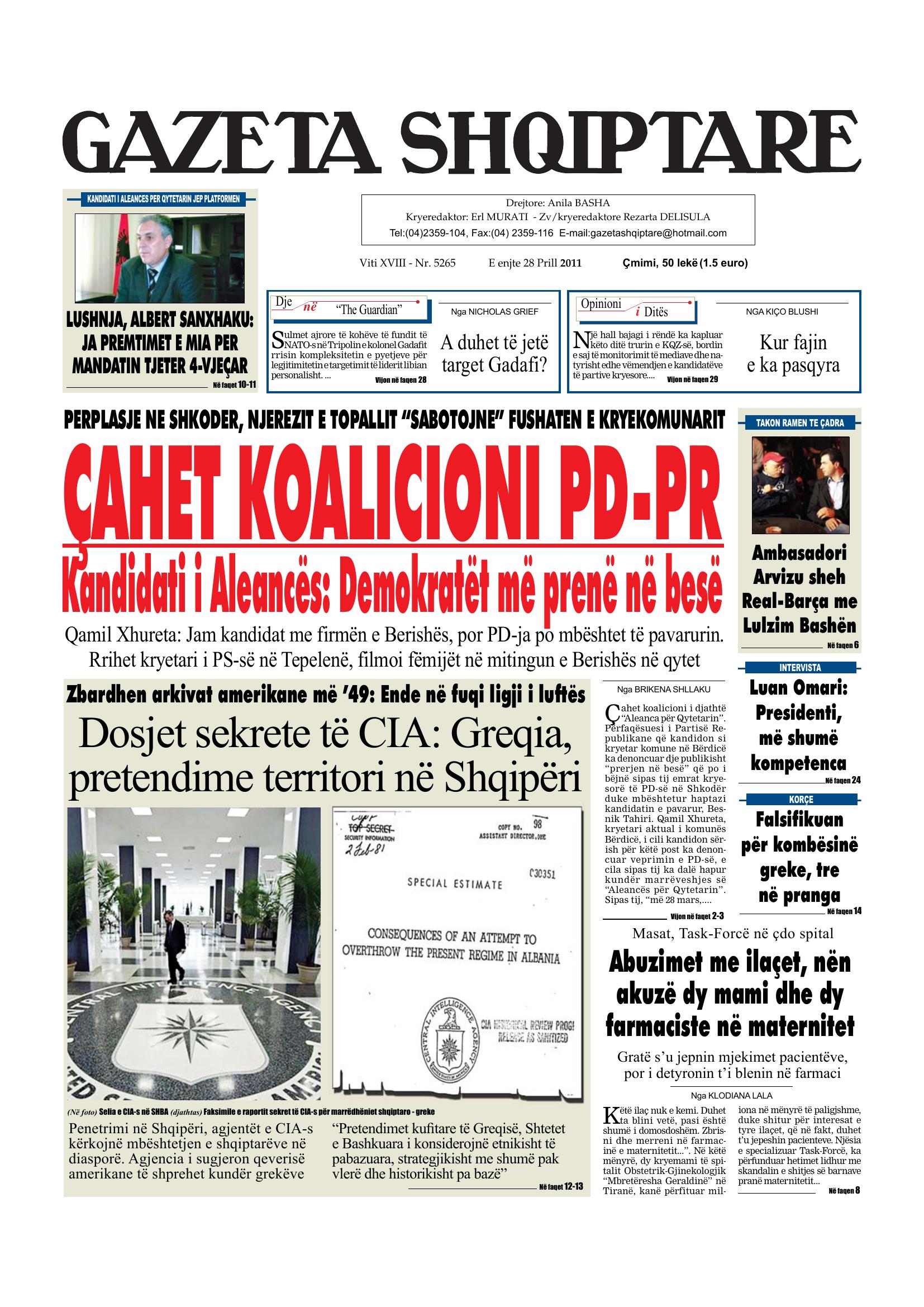 Gazeta Shqiptare 2011-04-28