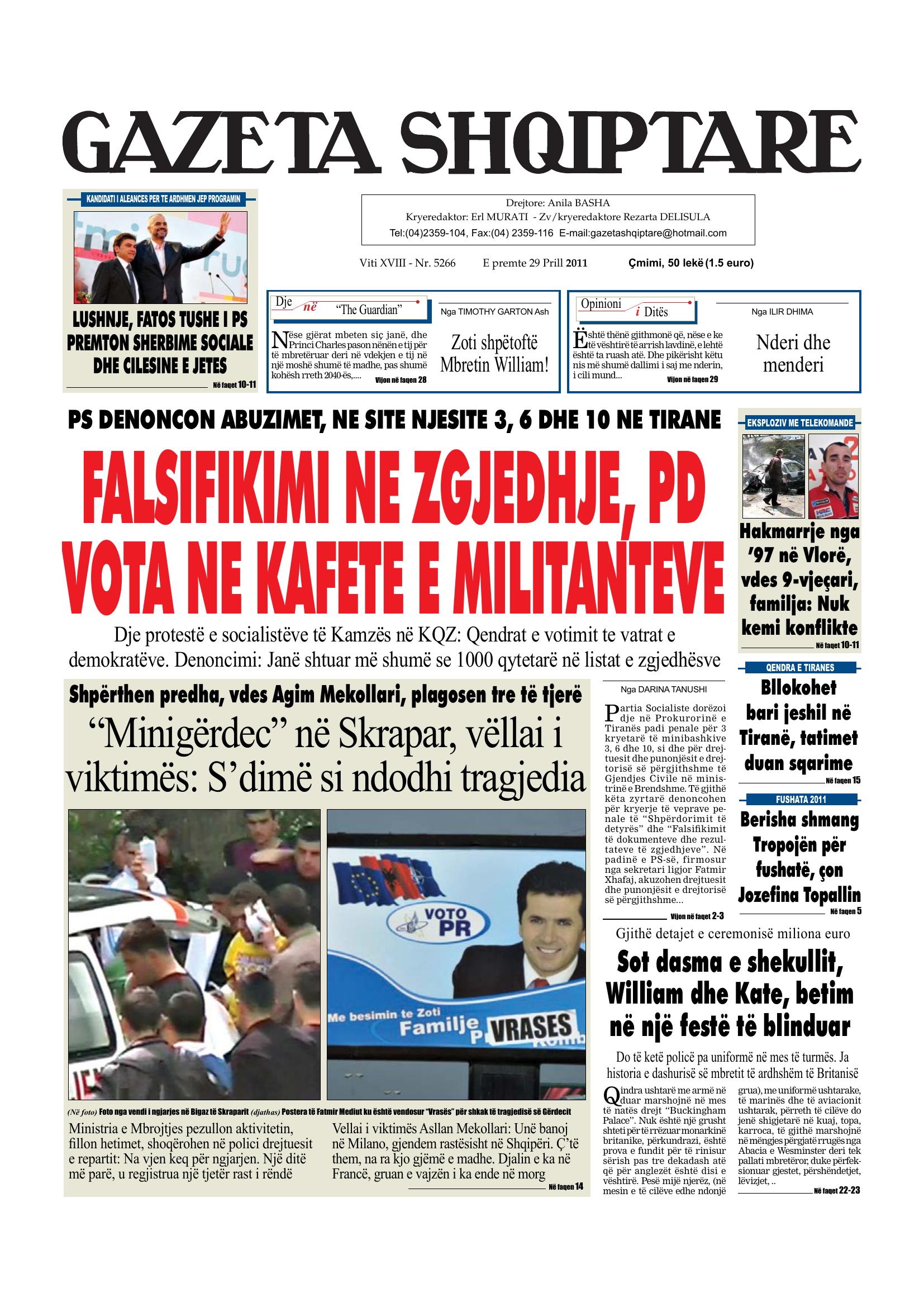 Gazeta Shqiptare 2011-04-29