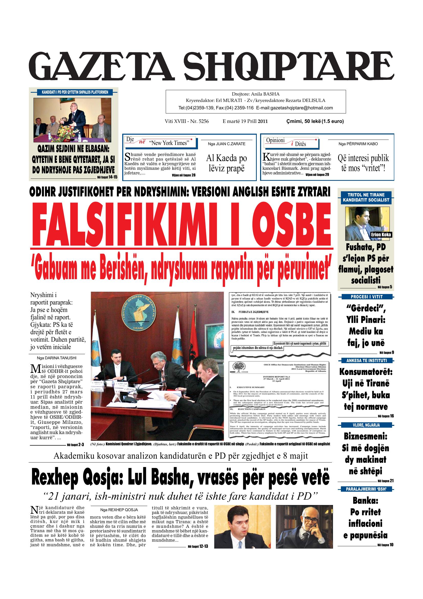 Gazeta Shqiptare 2011-04-19
