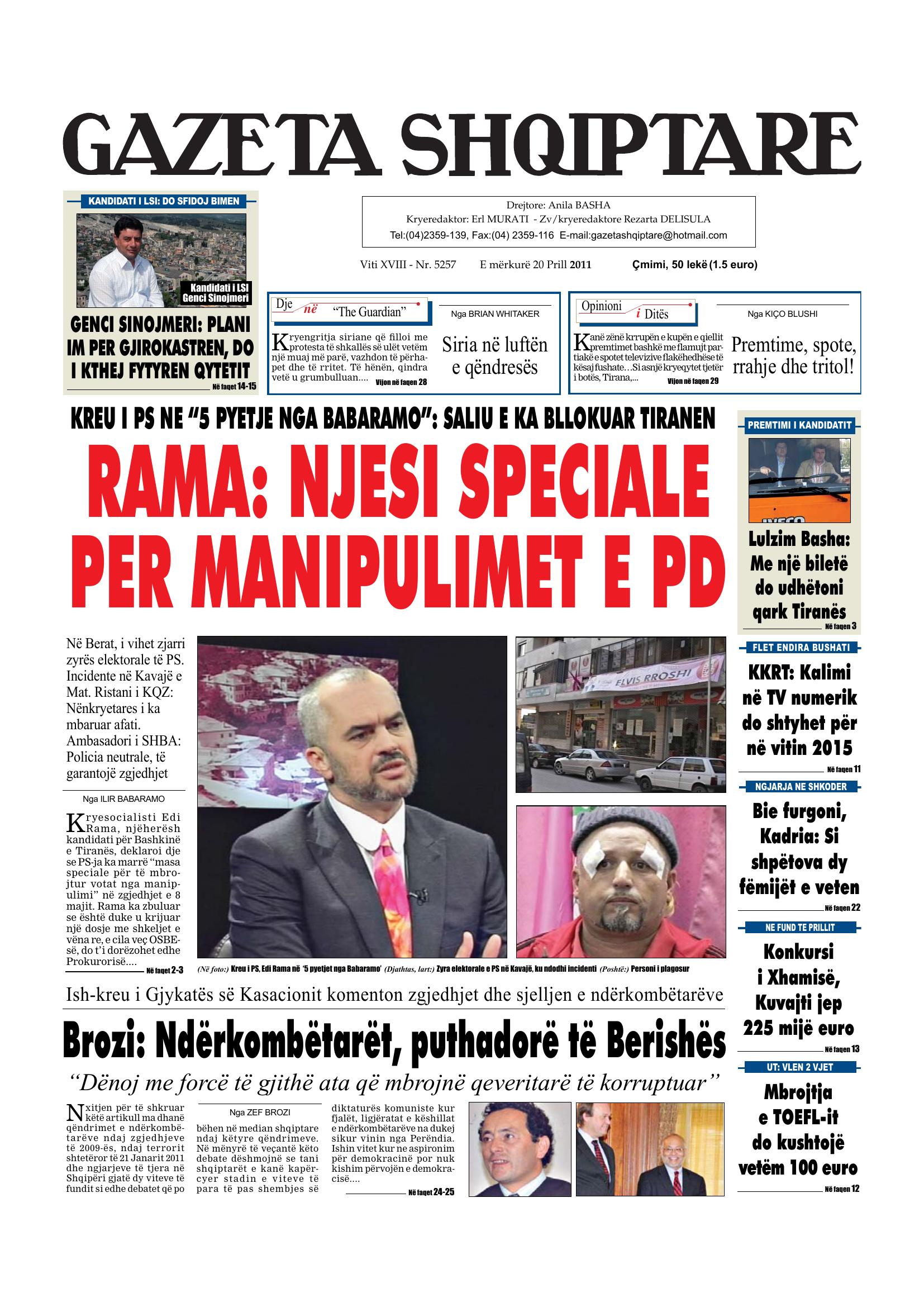 Gazeta Shqiptare 2011-04-20