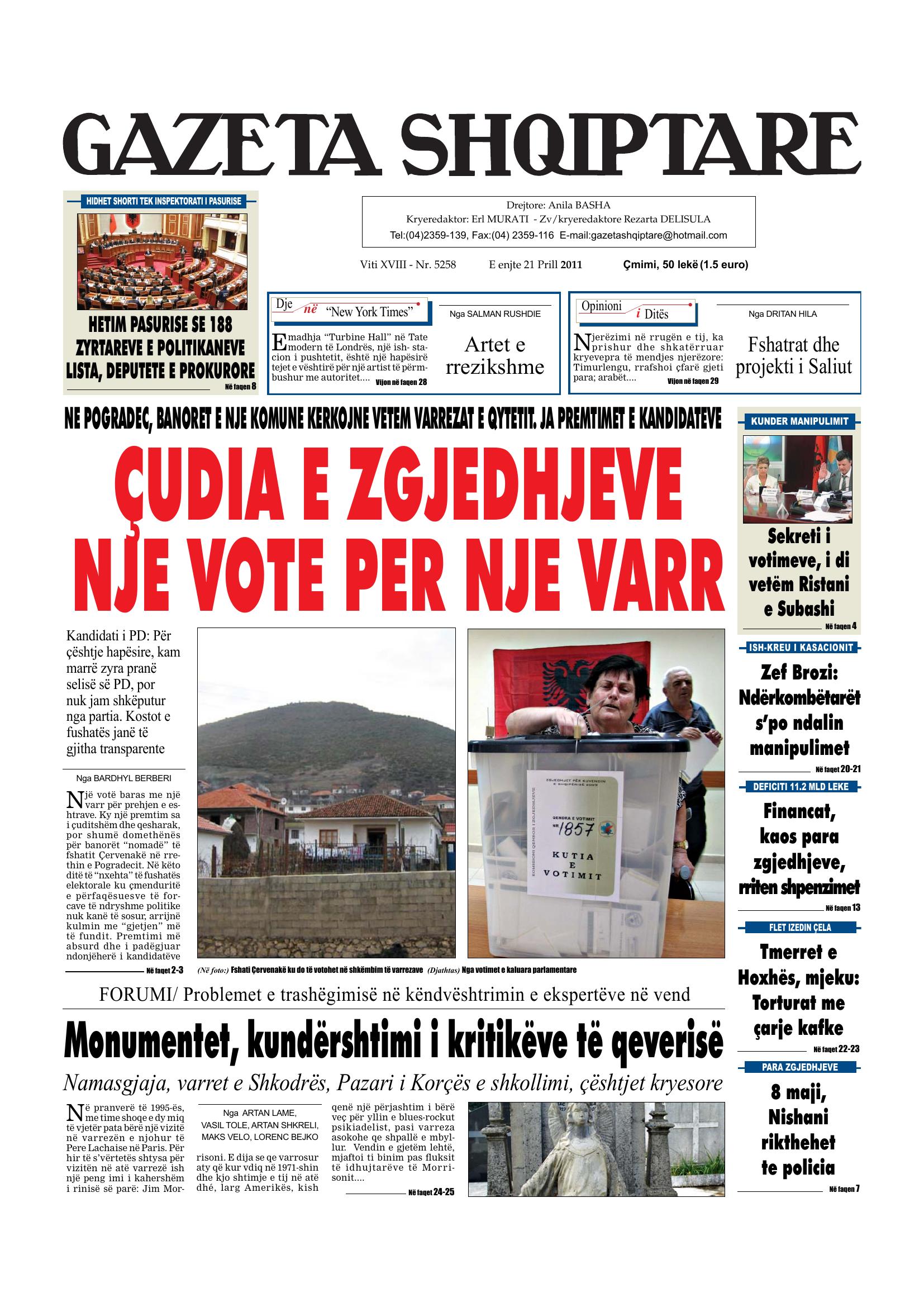 Gazeta Shqiptare 2011-04-21