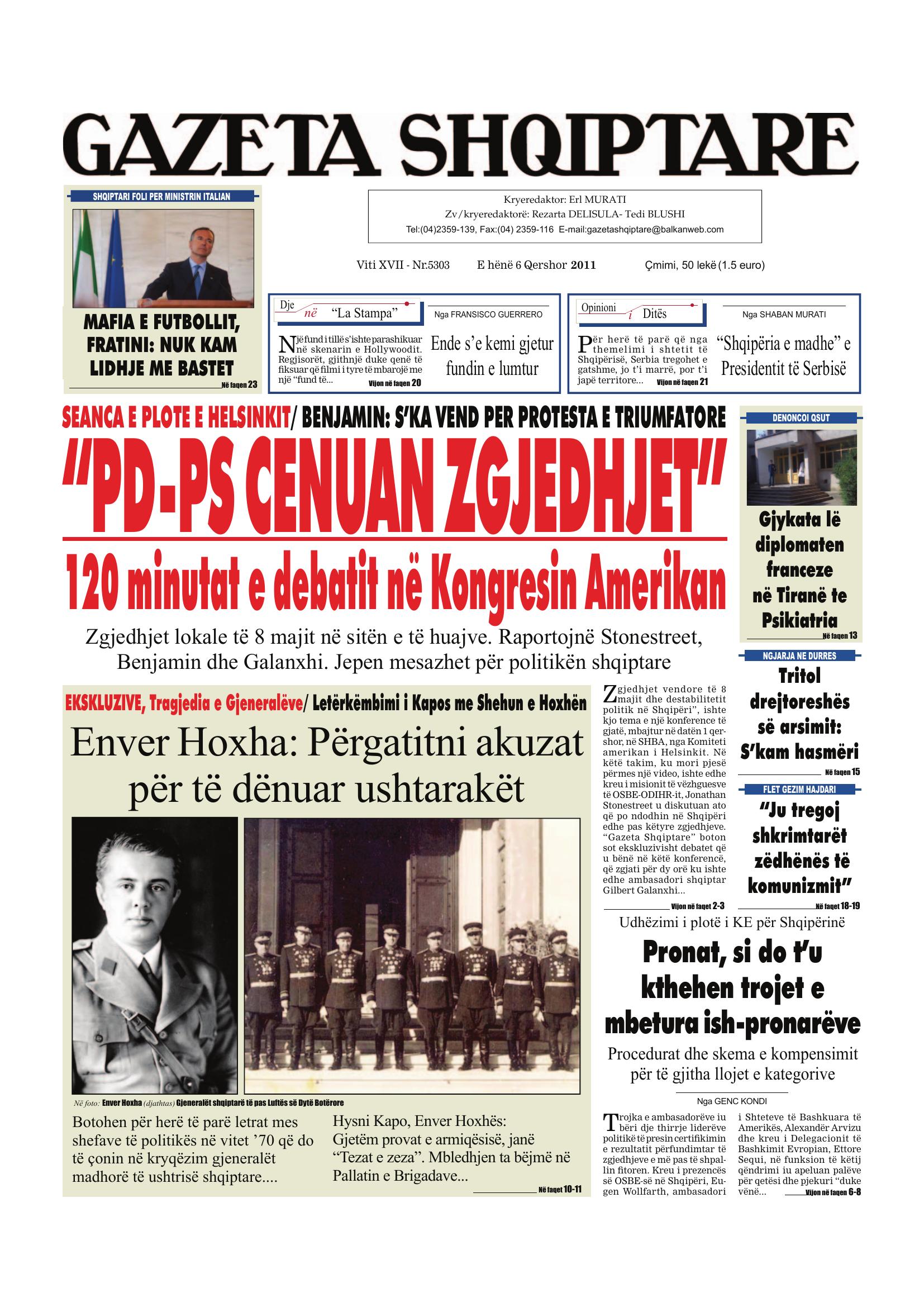 Gazeta Shqiptare 2011-06-06