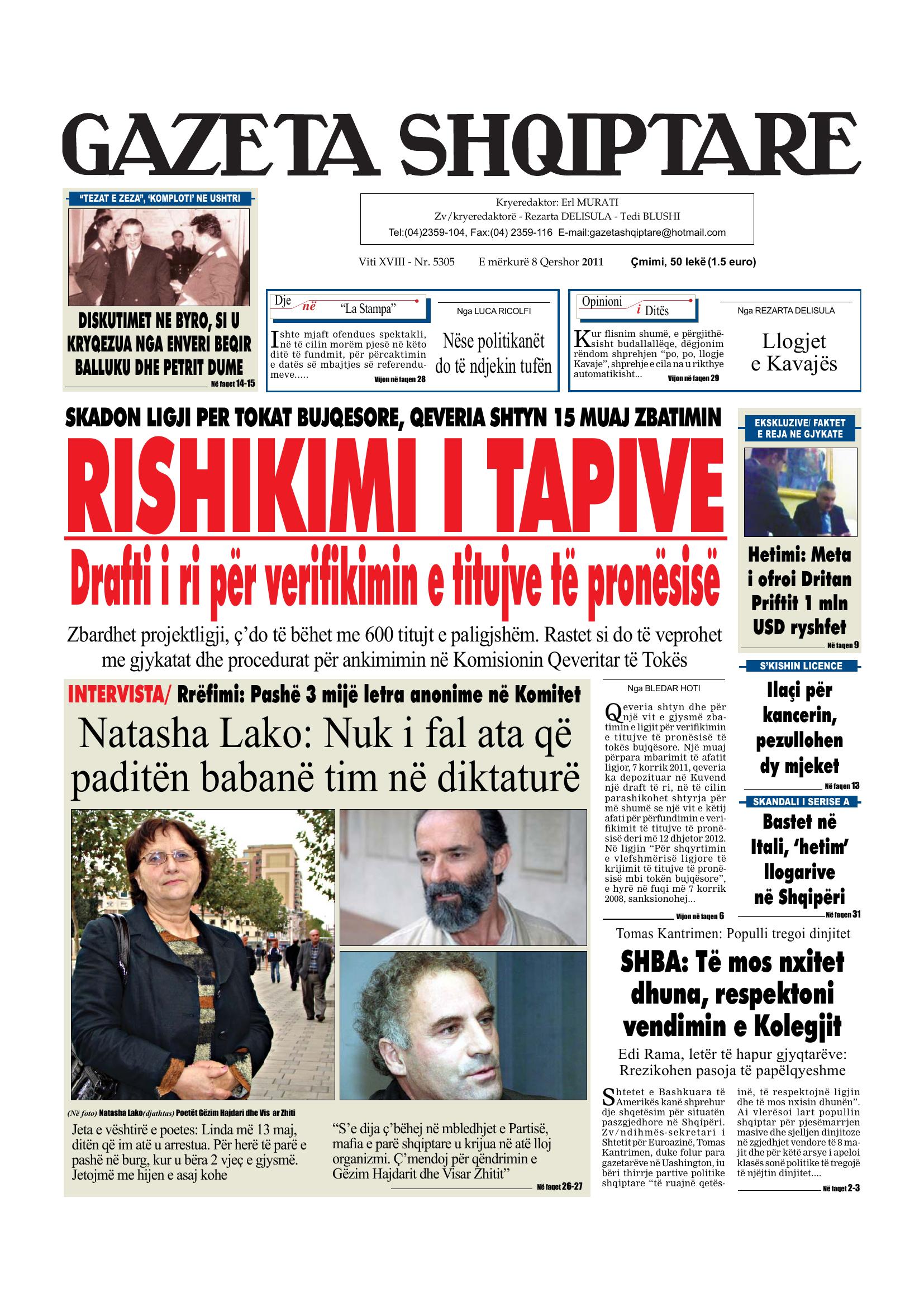 Gazeta Shqiptare 2011-06-08