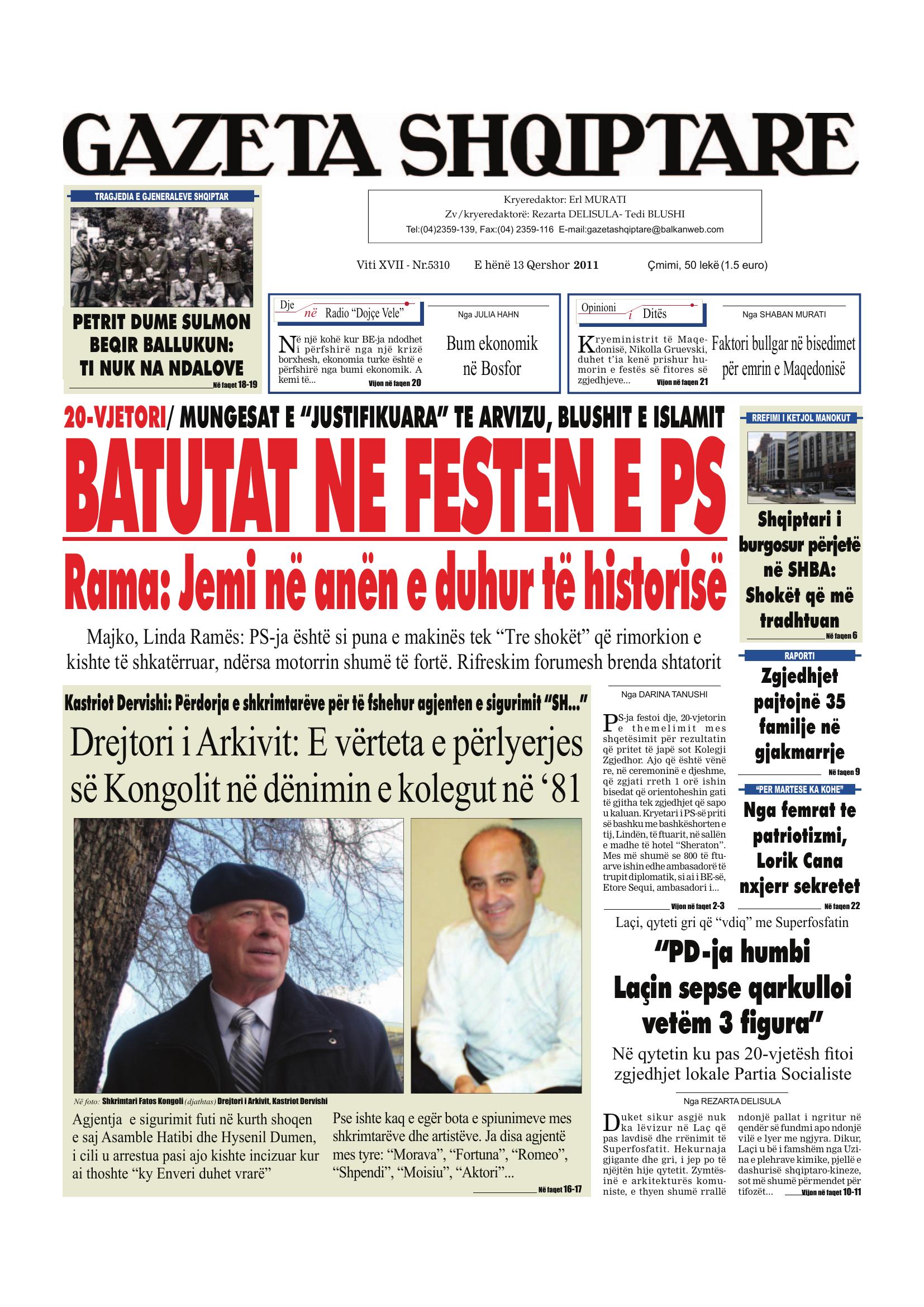 Gazeta Shqiptare 2011-06-13