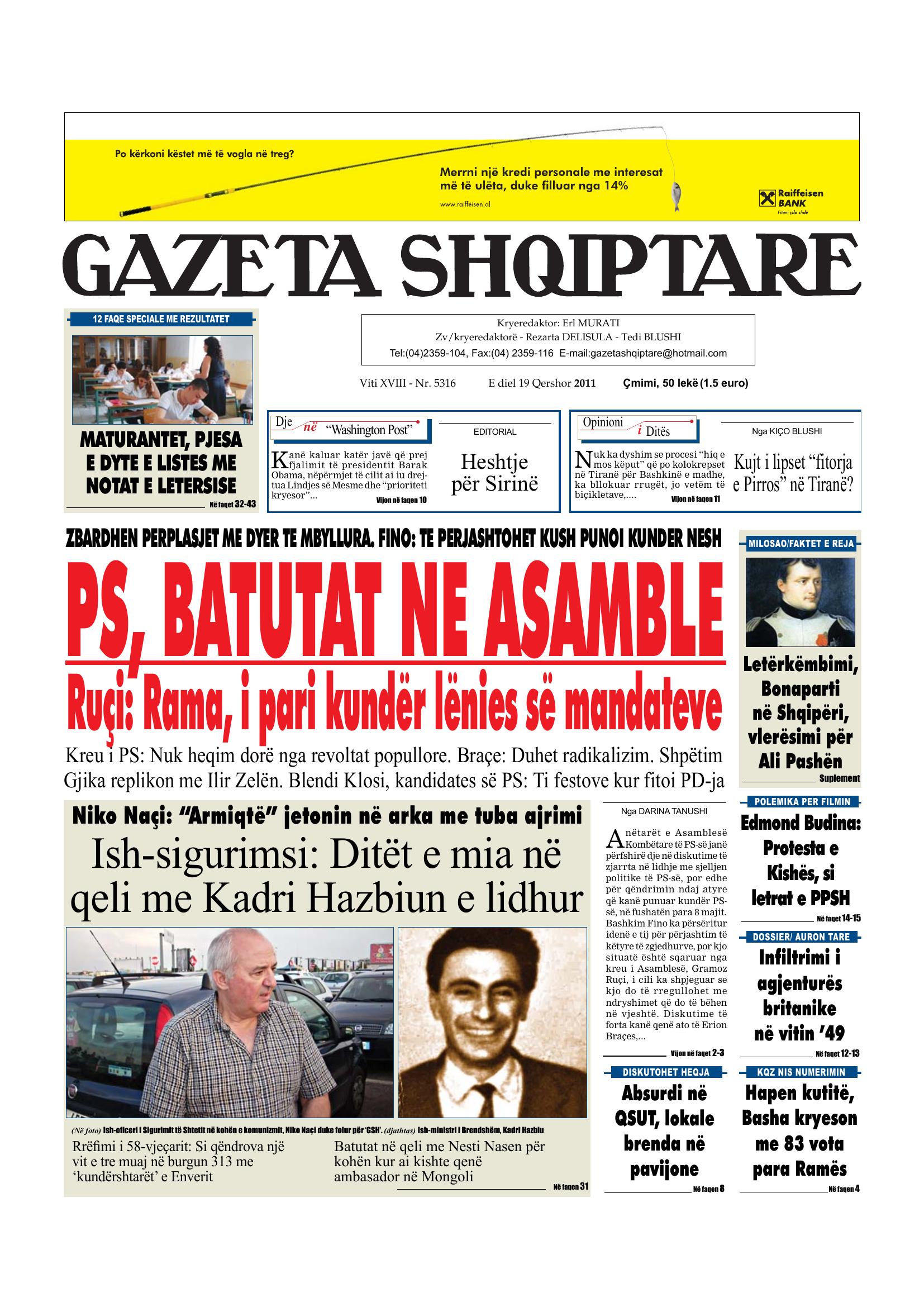 Gazeta Shqiptare 2011-06-19