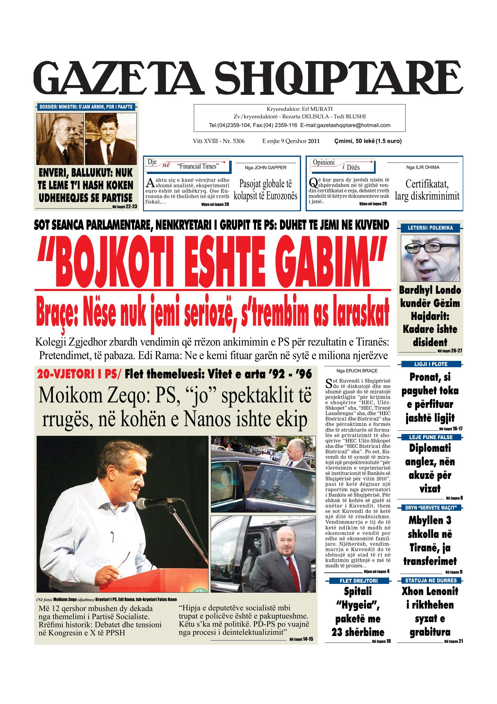 Gazeta Shqiptare 2011-06-09
