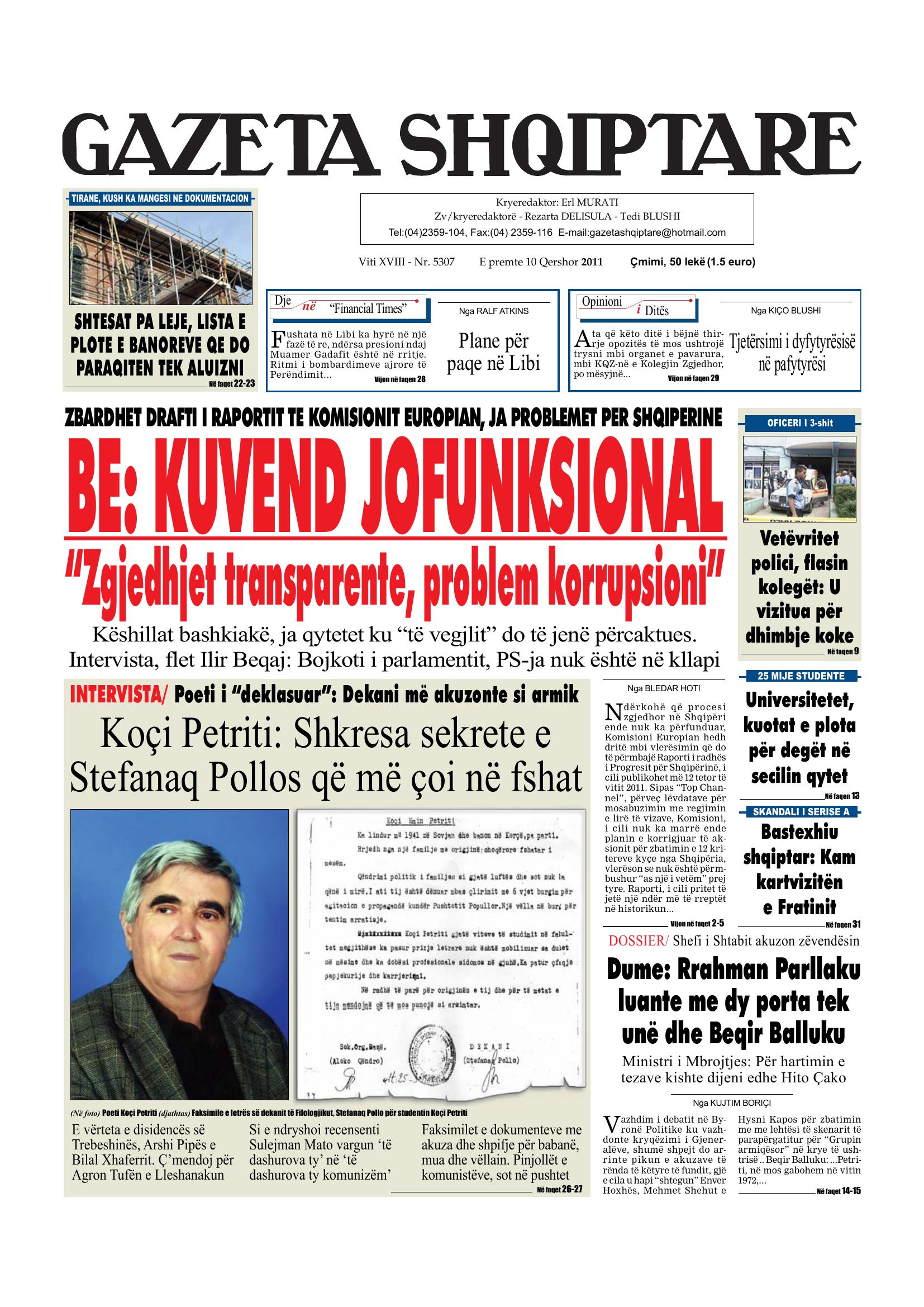 Gazeta Shqiptare 2011-06-10