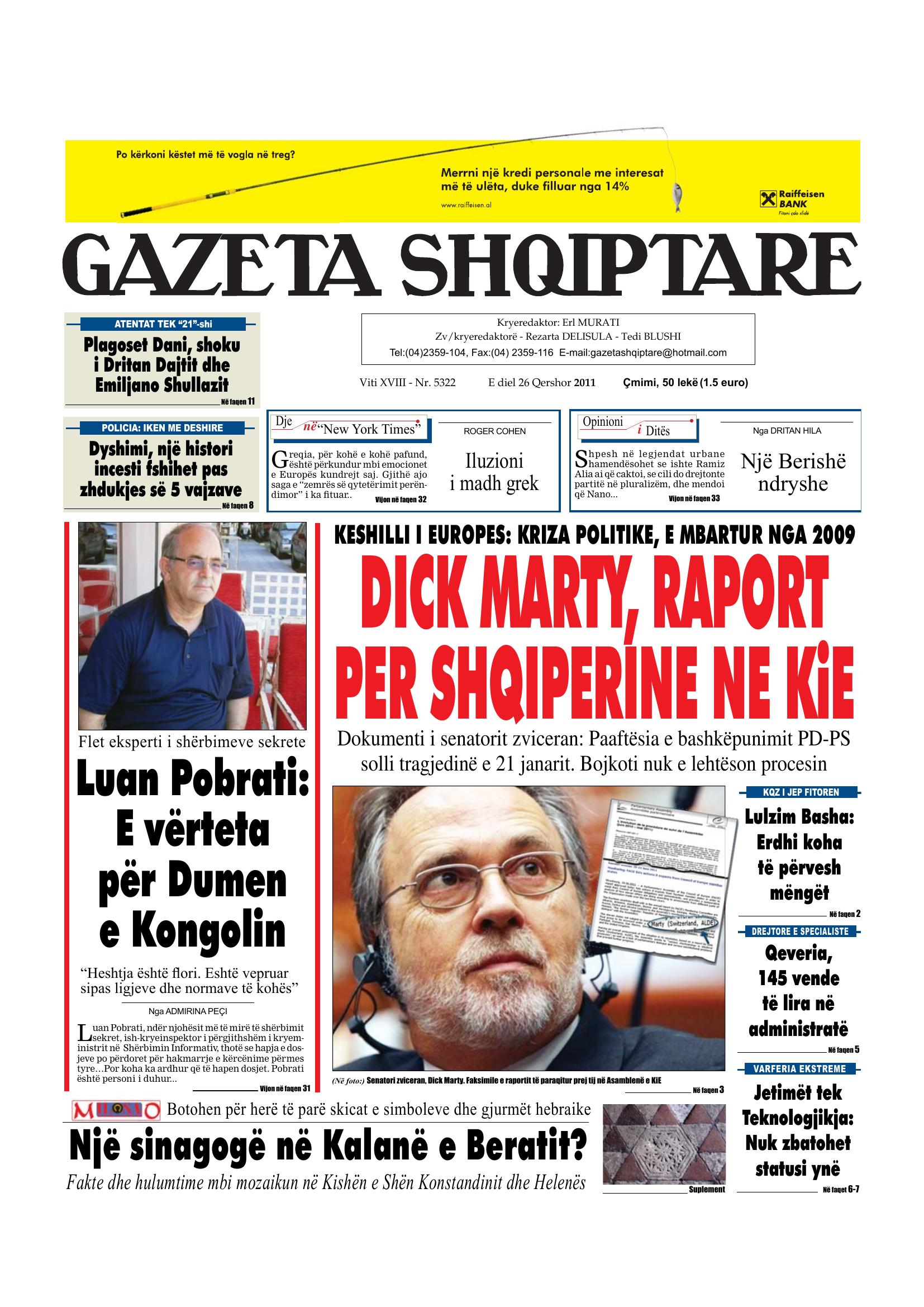 Gazeta Shqiptare 2011-06-26