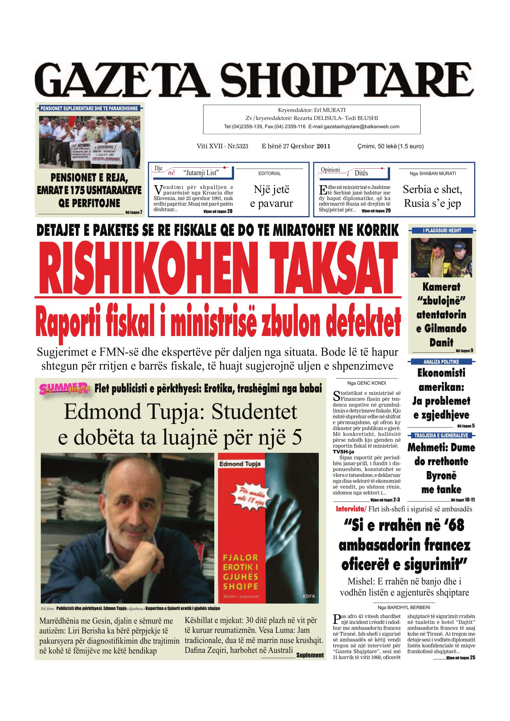 Gazeta Shqiptare 2011-06-27