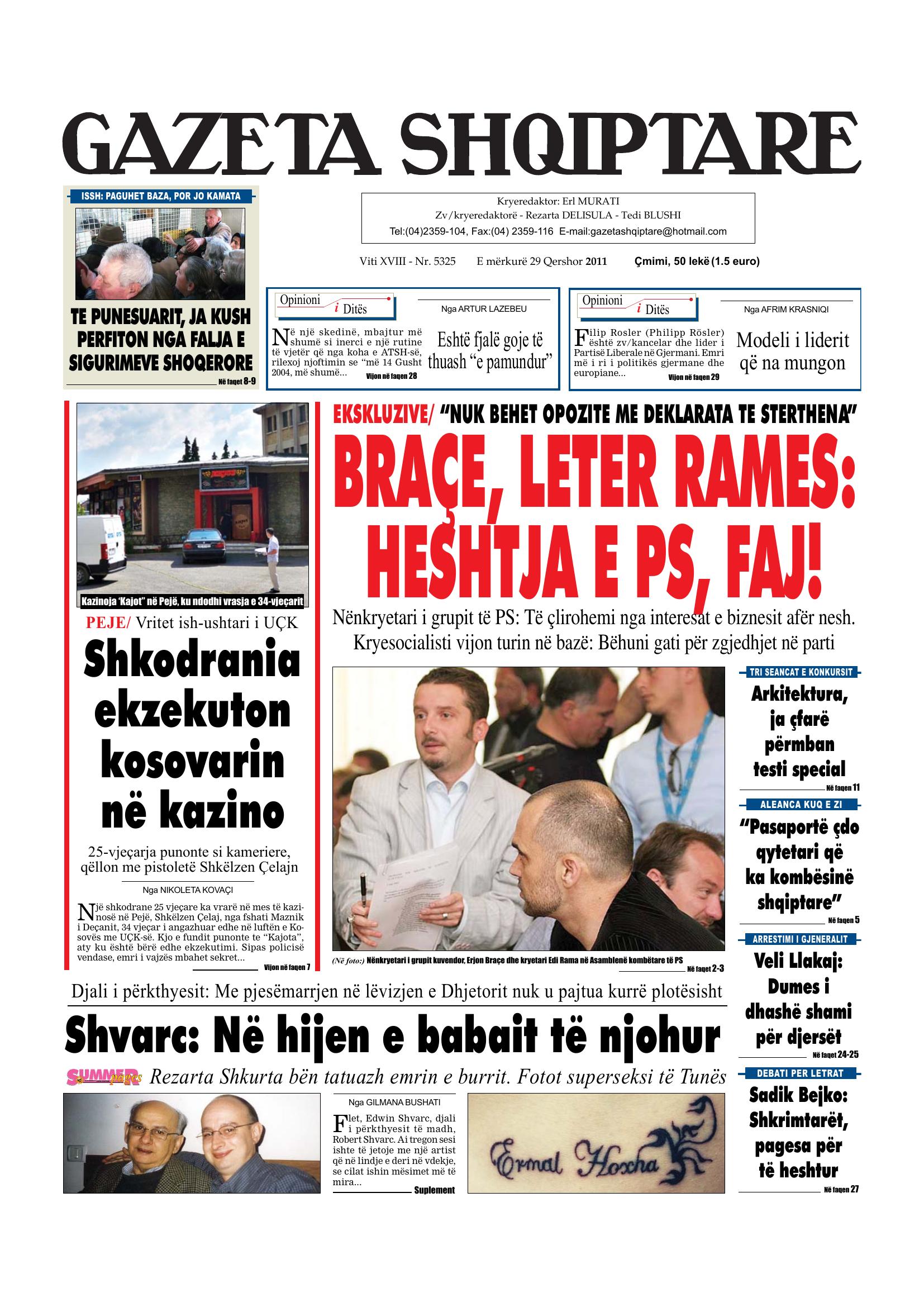 Gazeta Shqiptare 2011-06-29