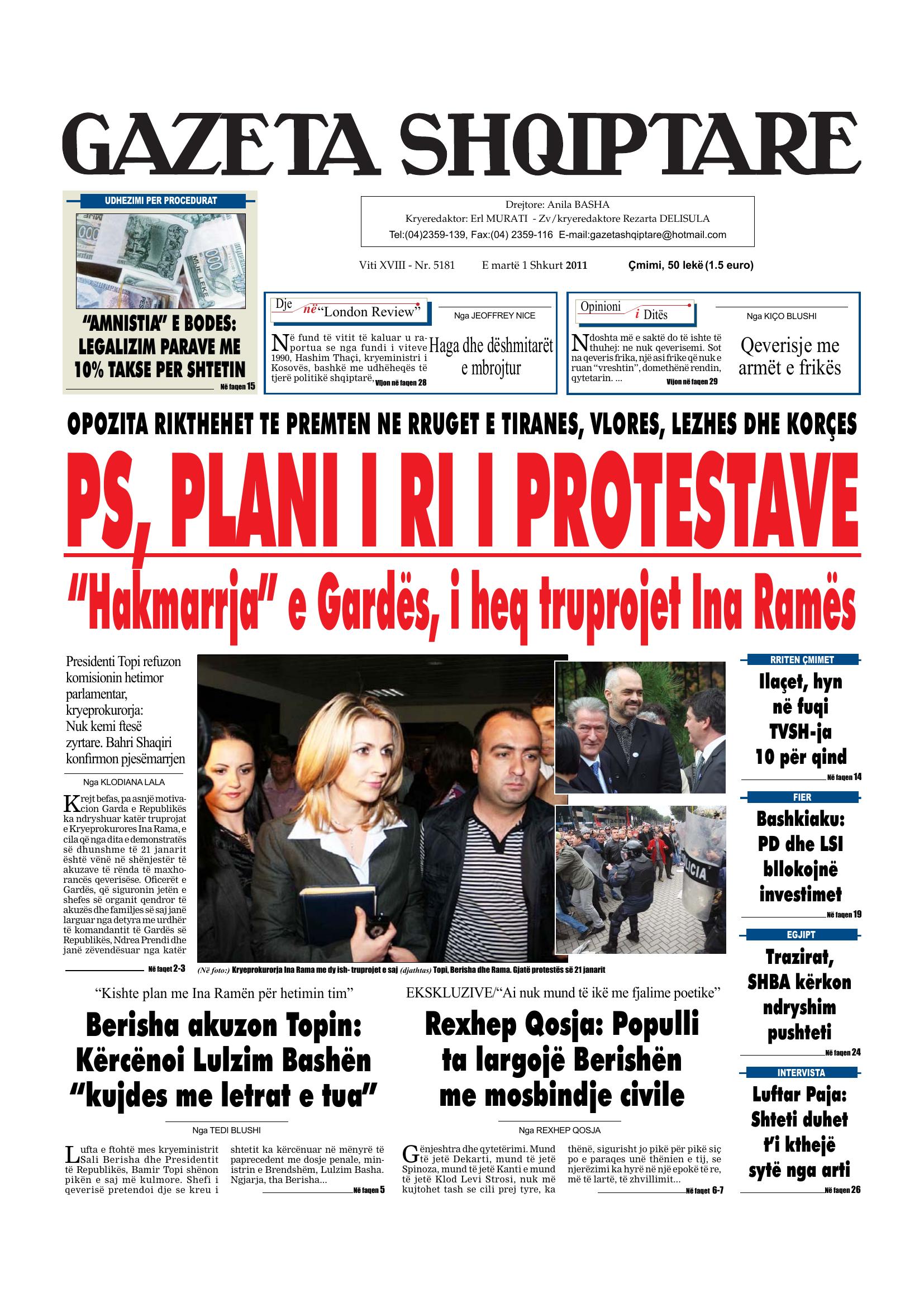 Gazeta Shqiptare 2011-02-01