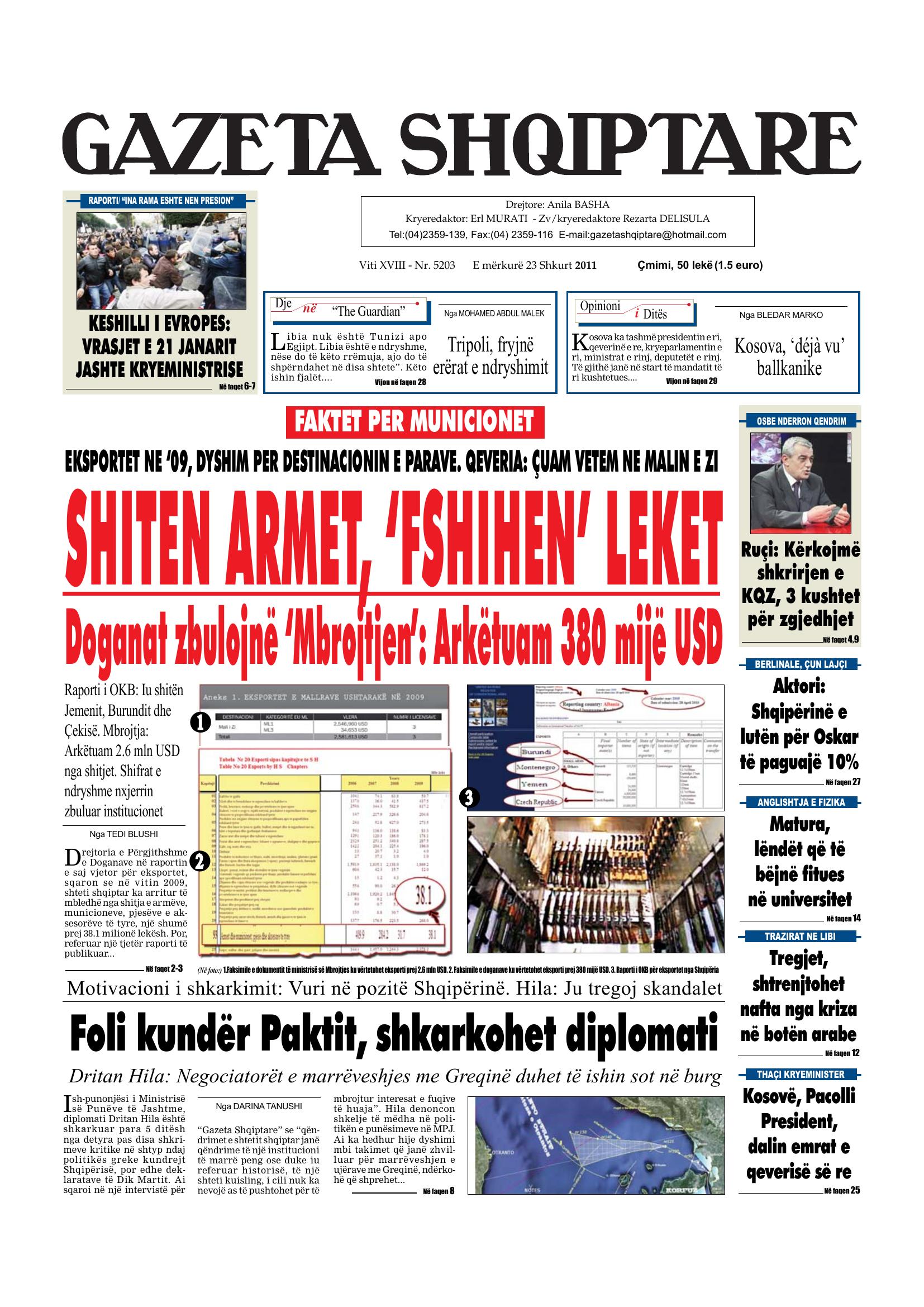Gazeta Shqiptare 2011-02-23