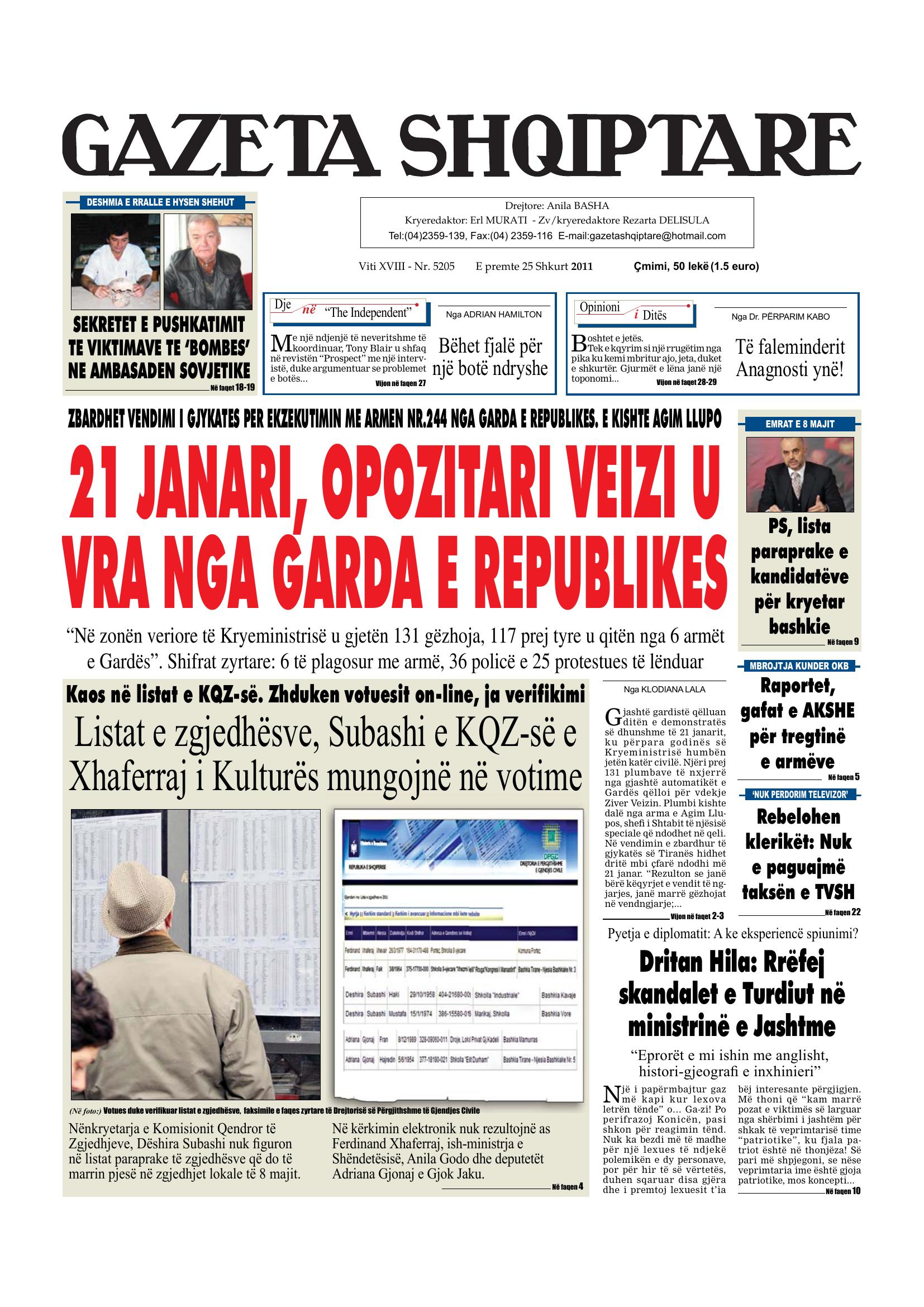 Gazeta Shqiptare 2011-02-25