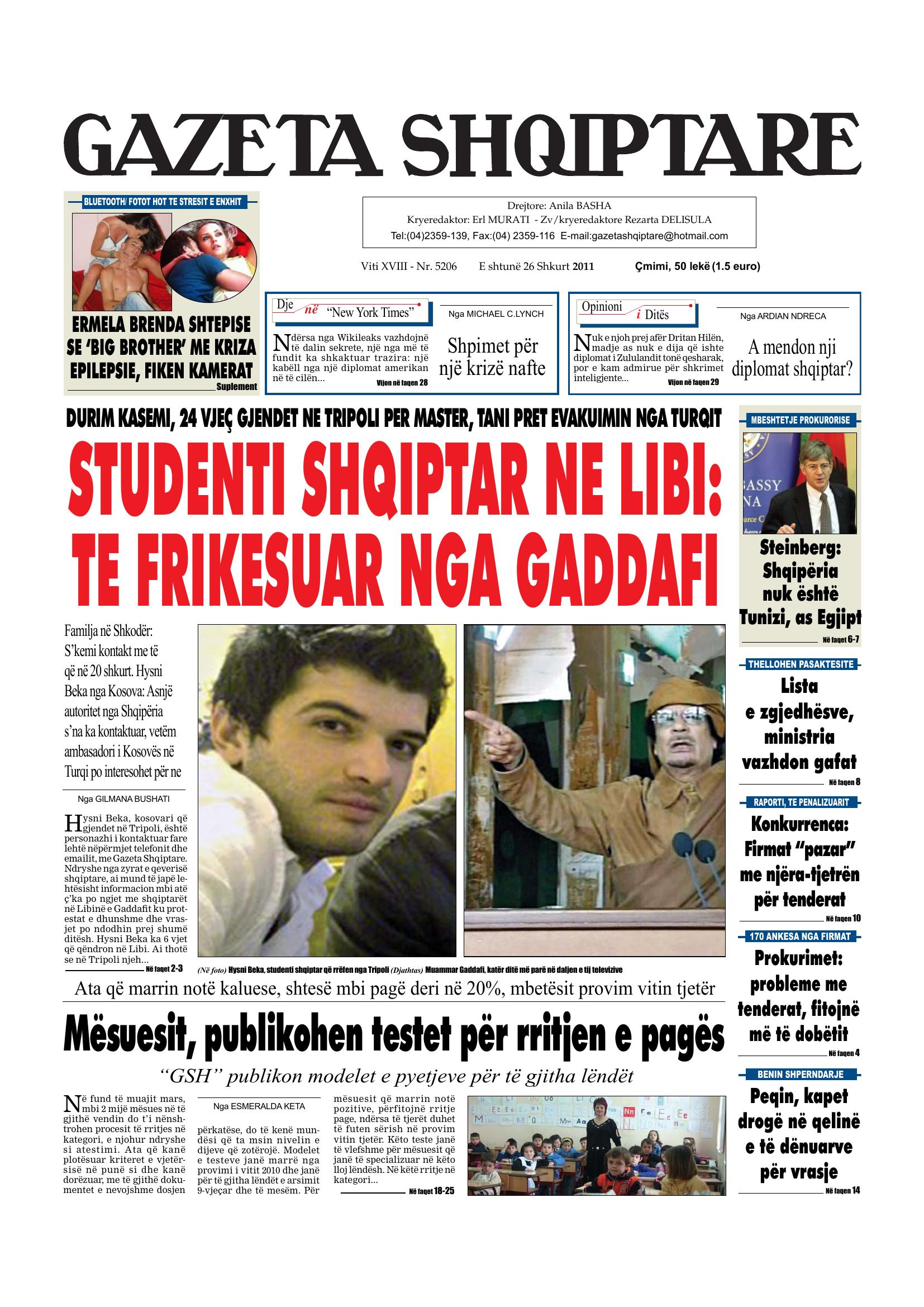 Gazeta Shqiptare 2011-02-26