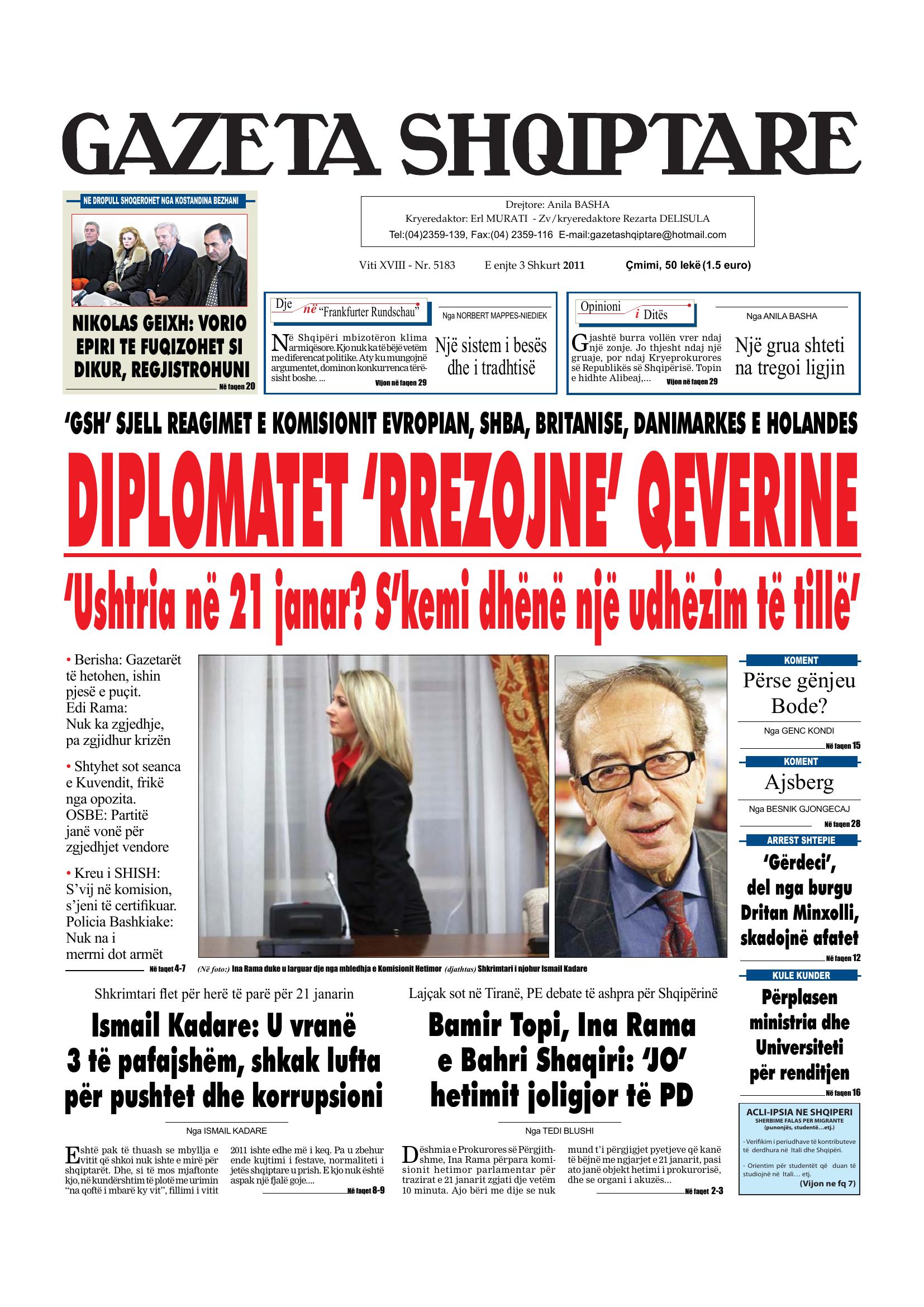 Gazeta Shqiptare 2011-02-03