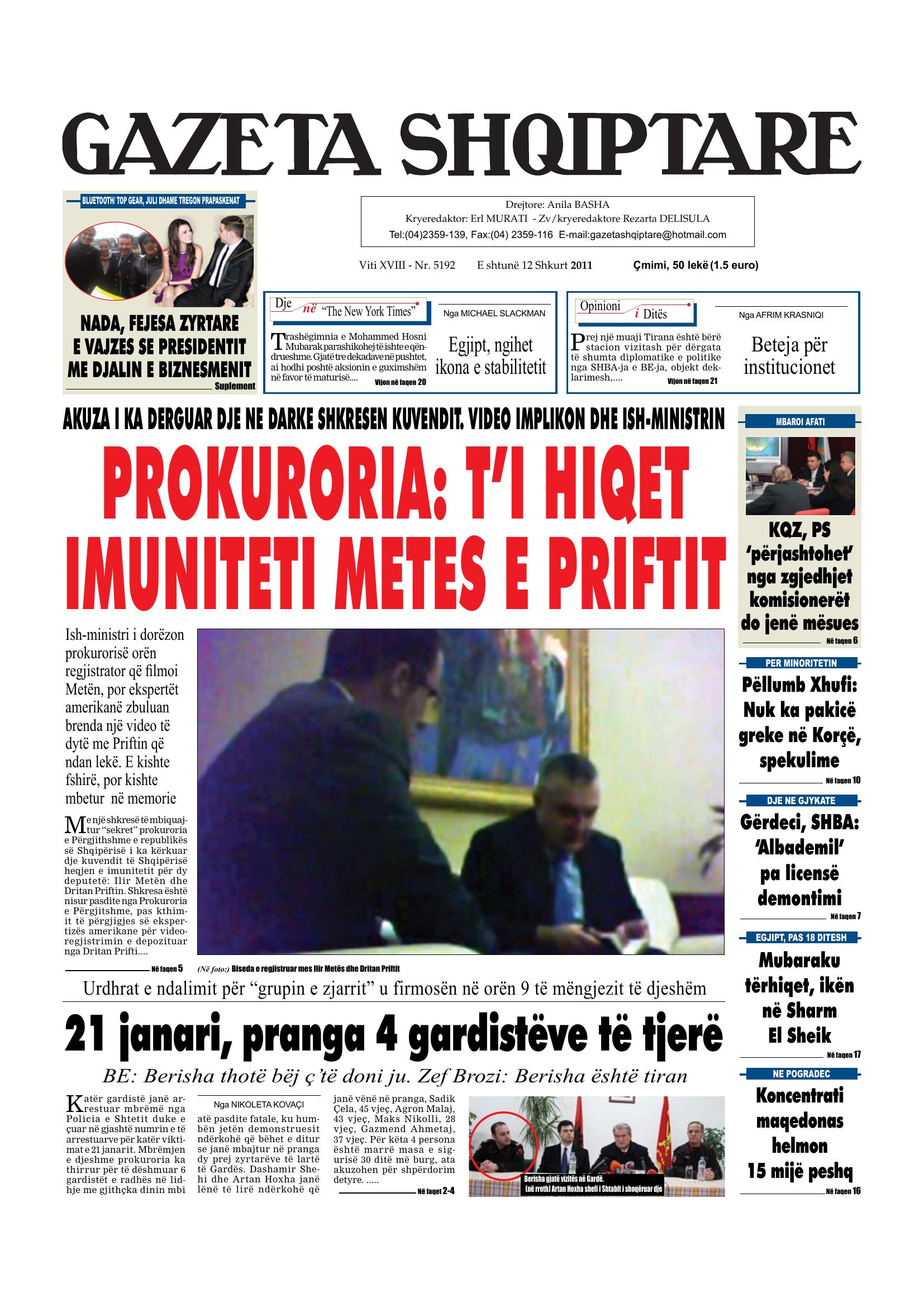 Gazeta Shqiptare 2011-02-12