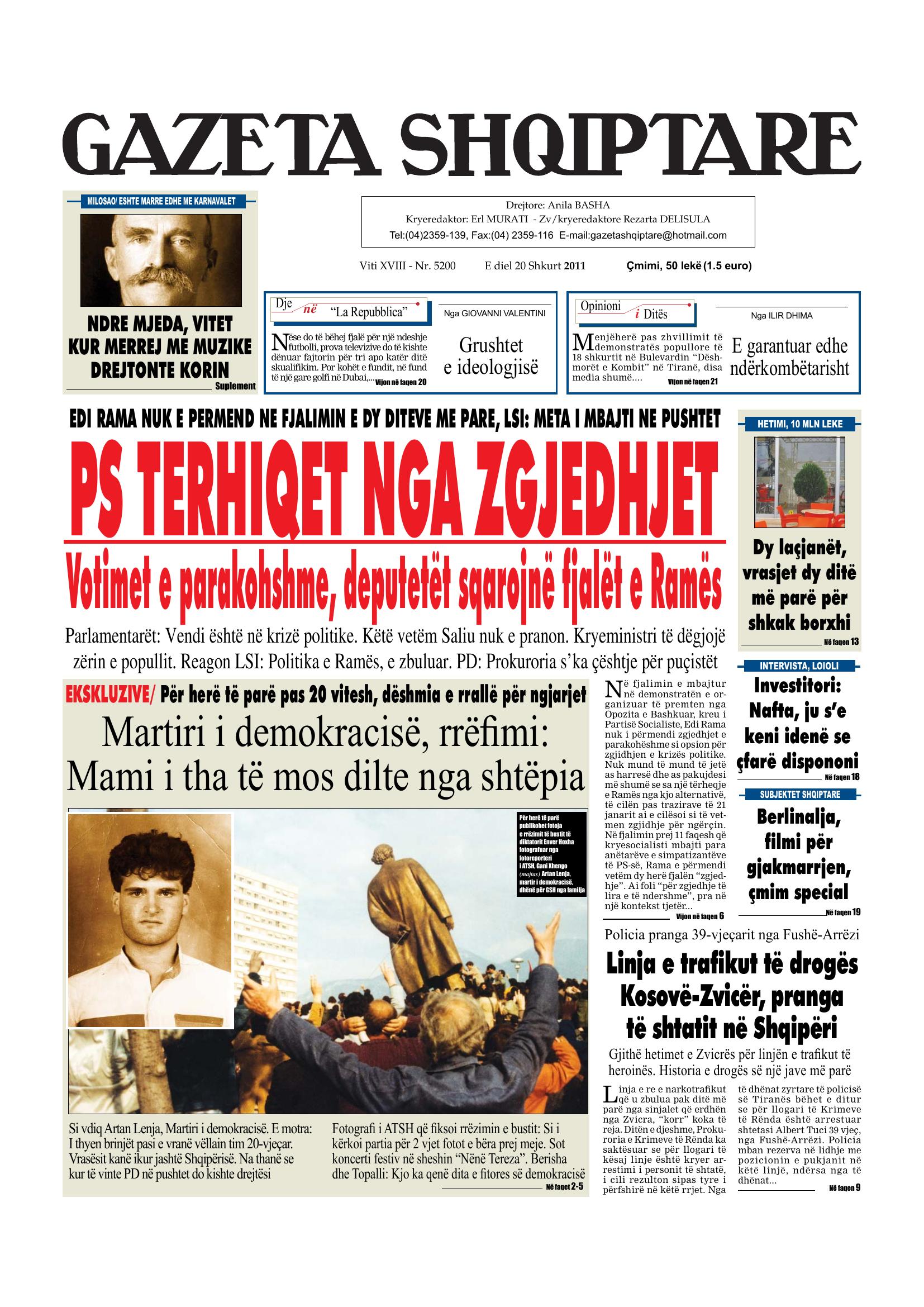 Gazeta Shqiptare 2011-02-20