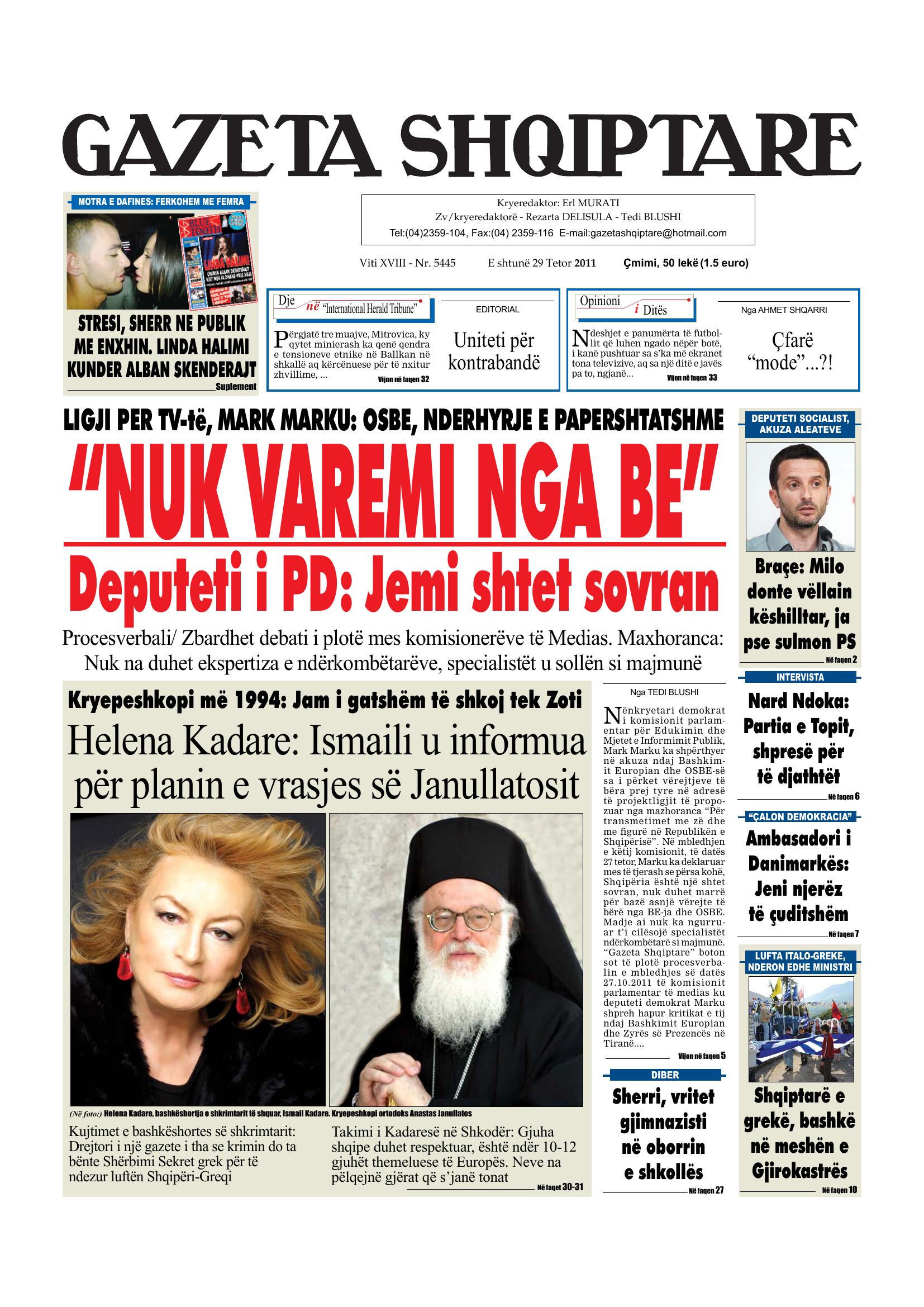 Gazeta Shqiptare 2011-10-29