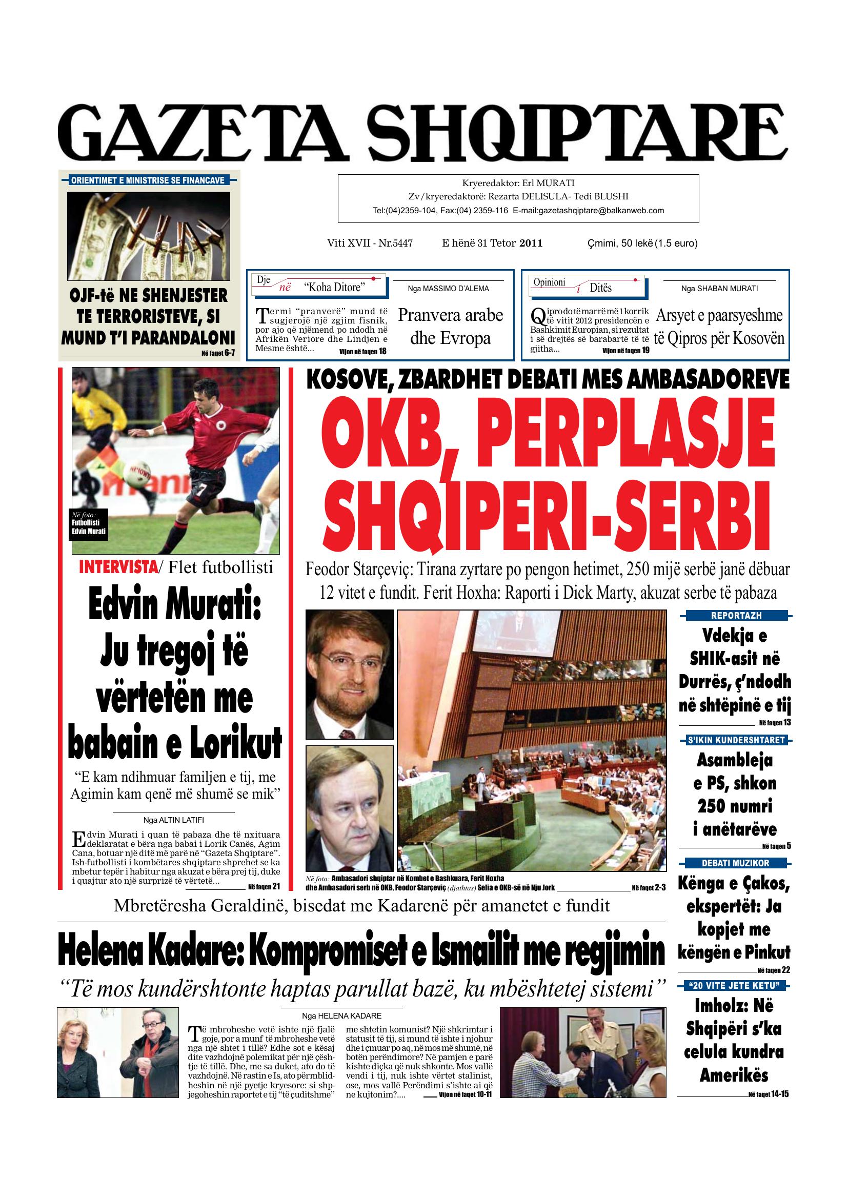 Gazeta Shqiptare 2011-10-31