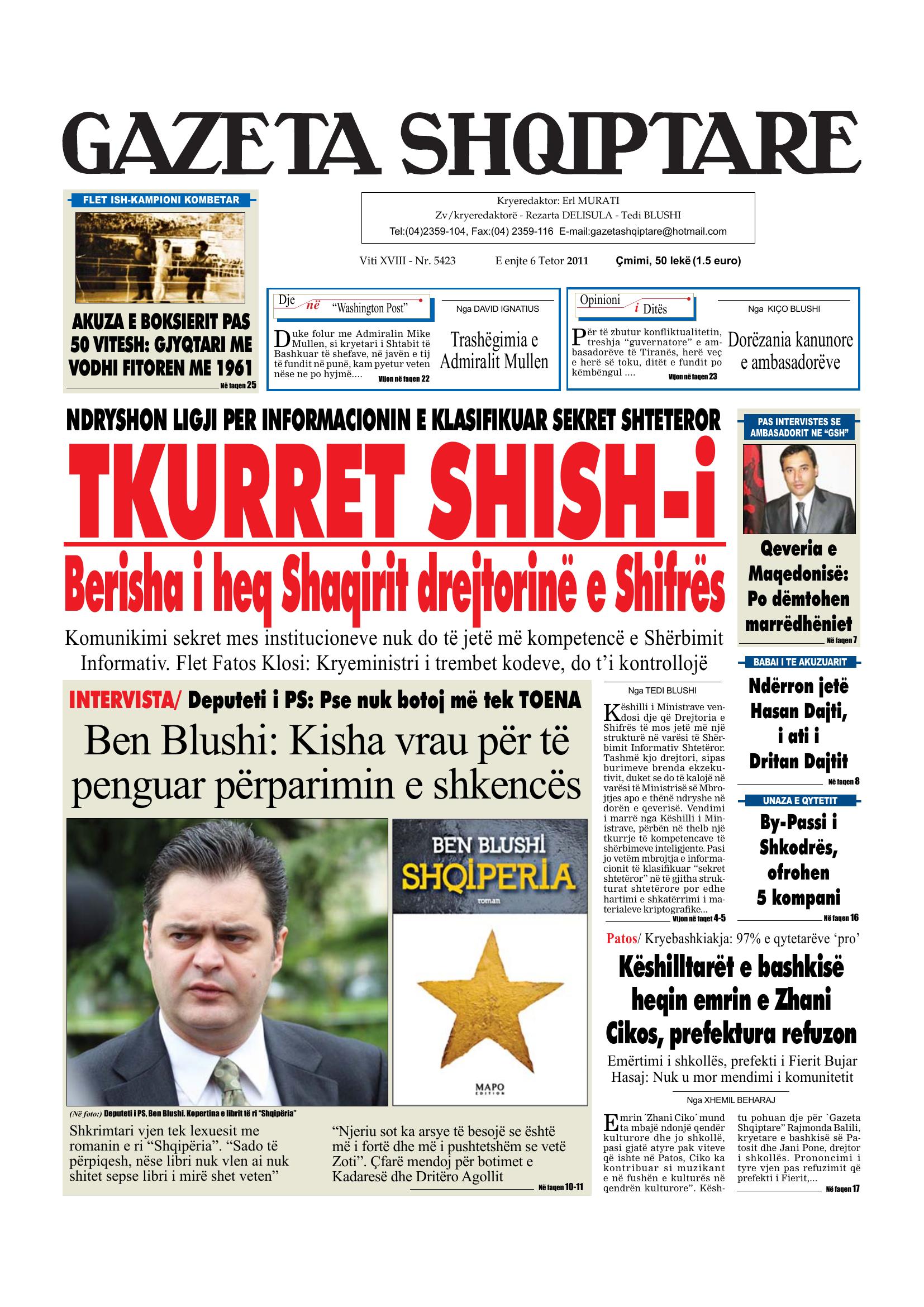 Gazeta Shqiptare 2011-10-06
