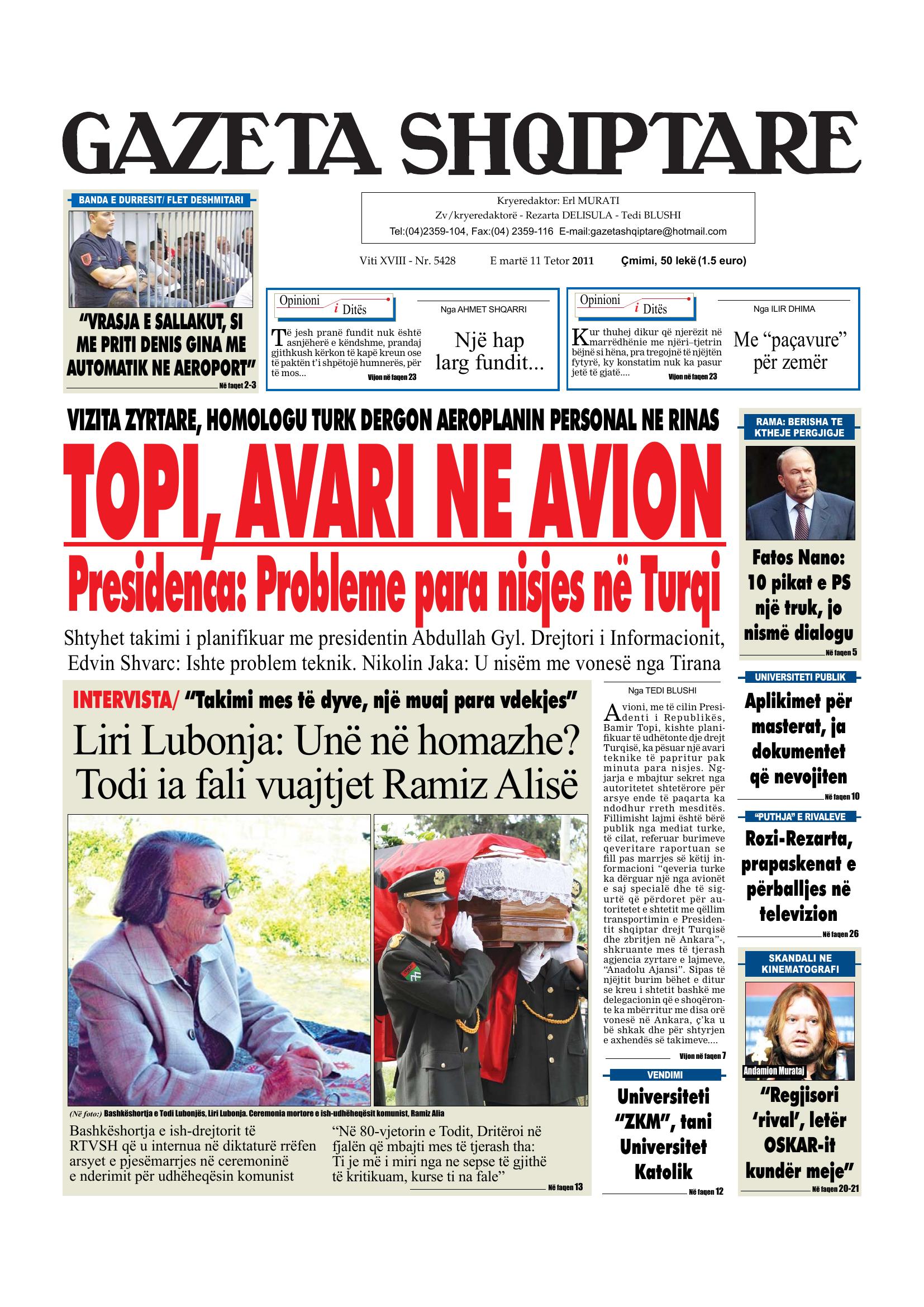 Gazeta Shqiptare 2011-10-11