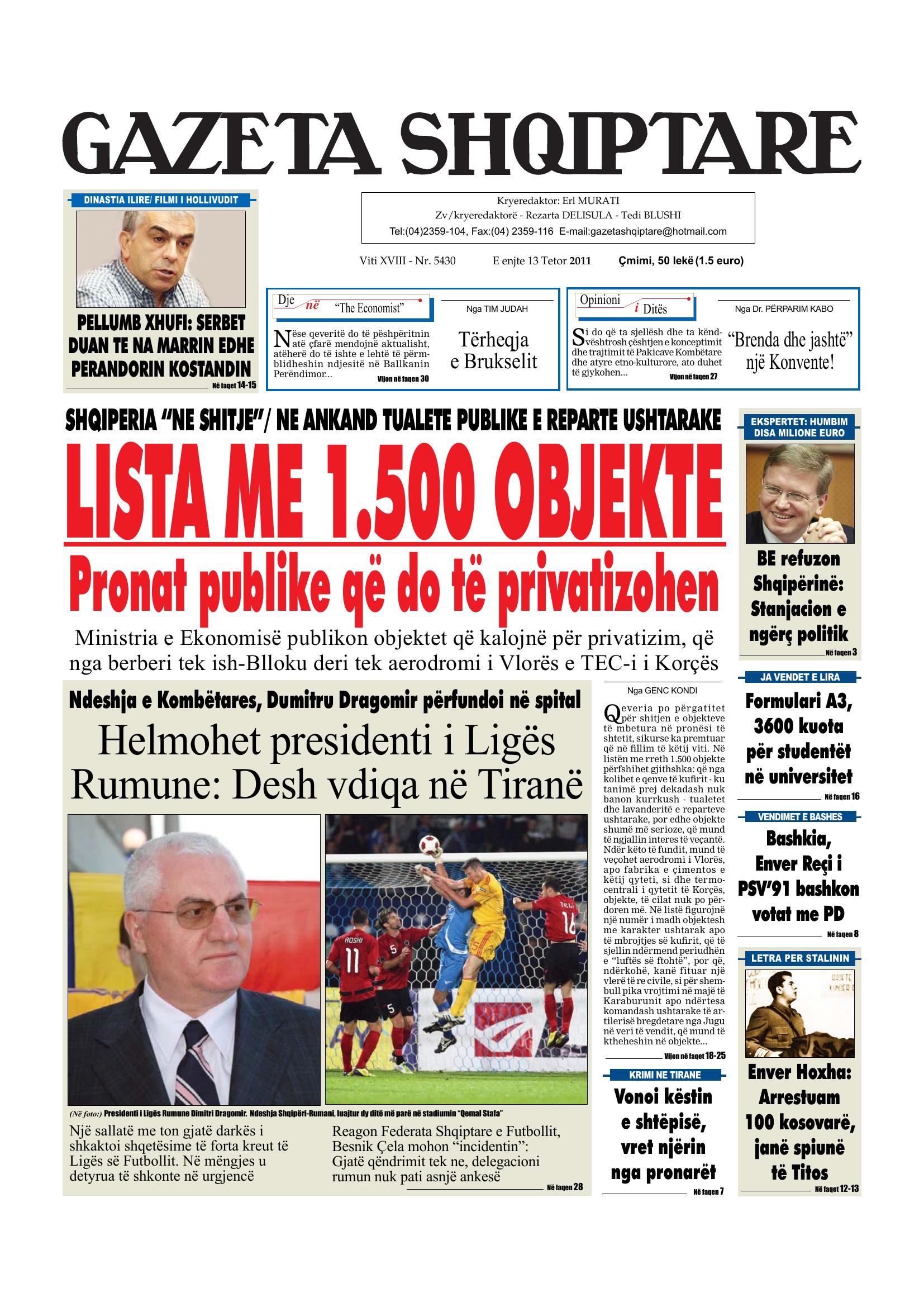 Gazeta Shqiptare 2011-10-13