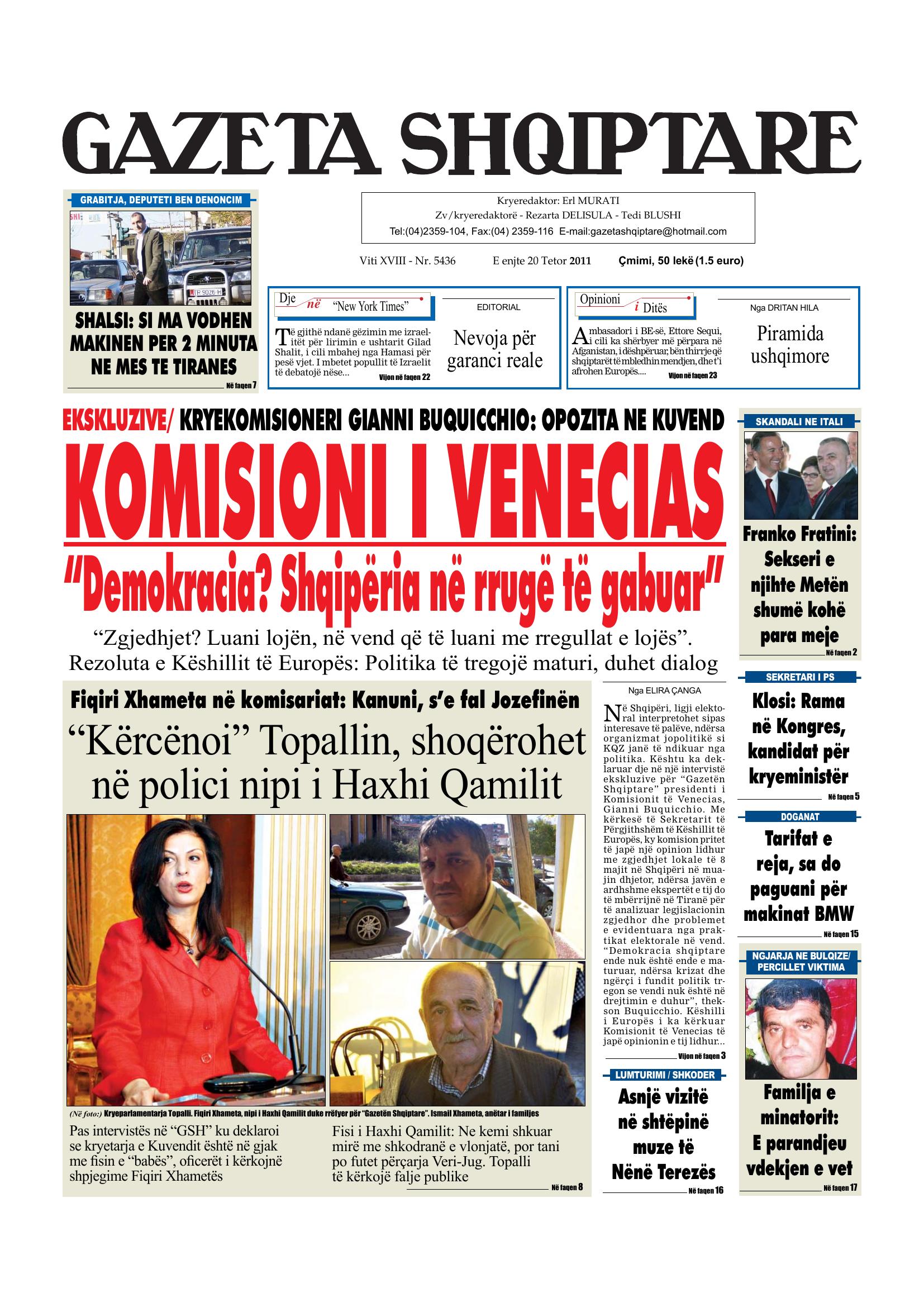 Gazeta Shqiptare 2011-10-20