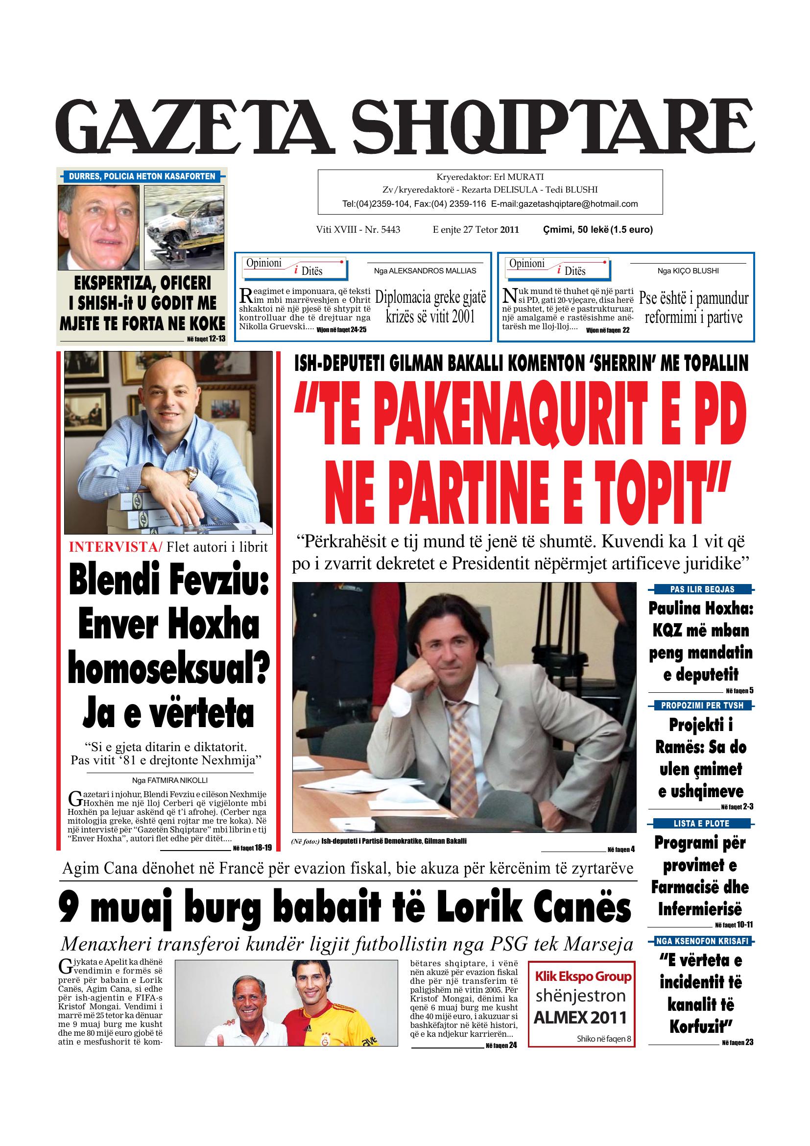 Gazeta Shqiptare 2011-10-27