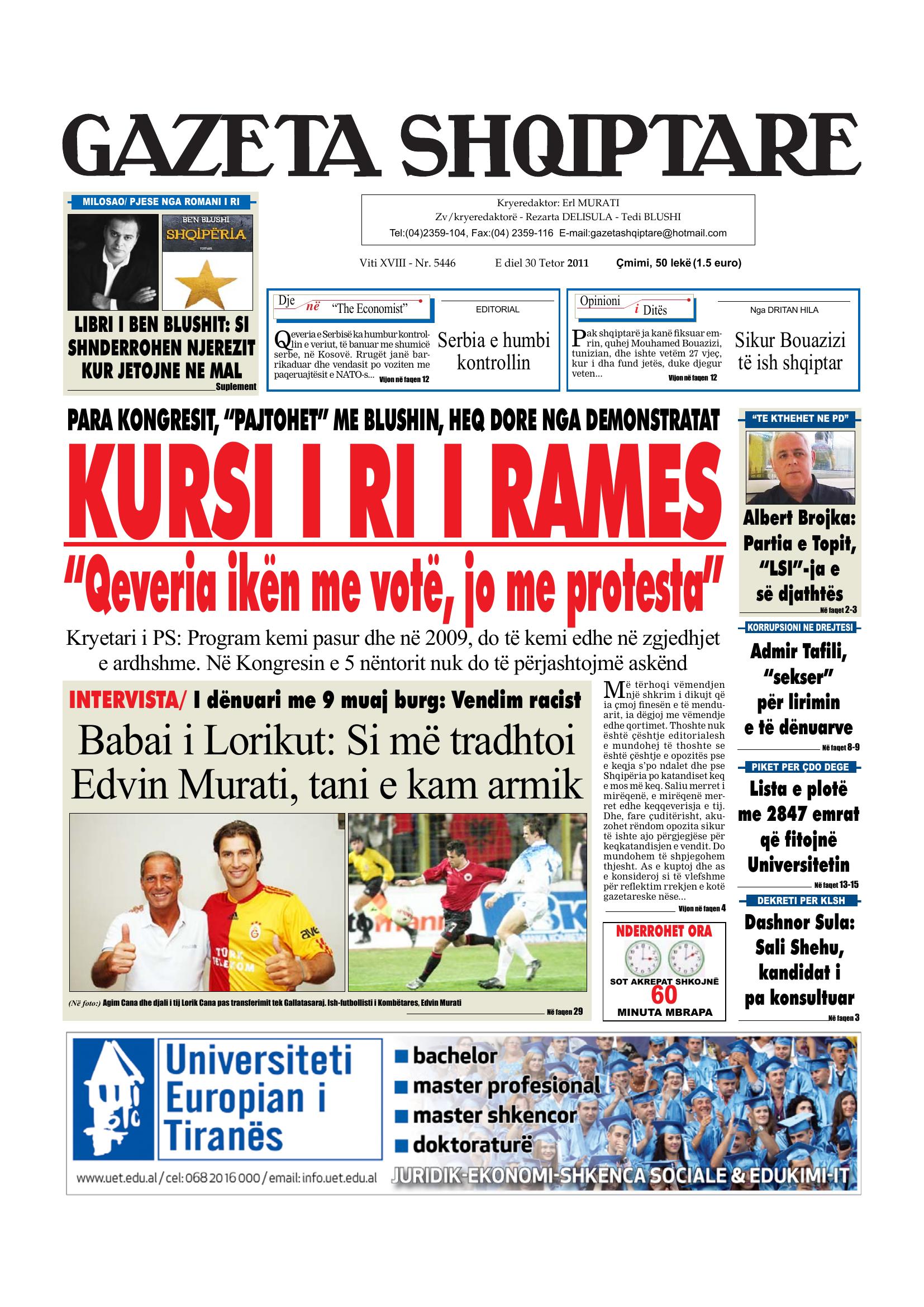 Gazeta Shqiptare 2011-10-30