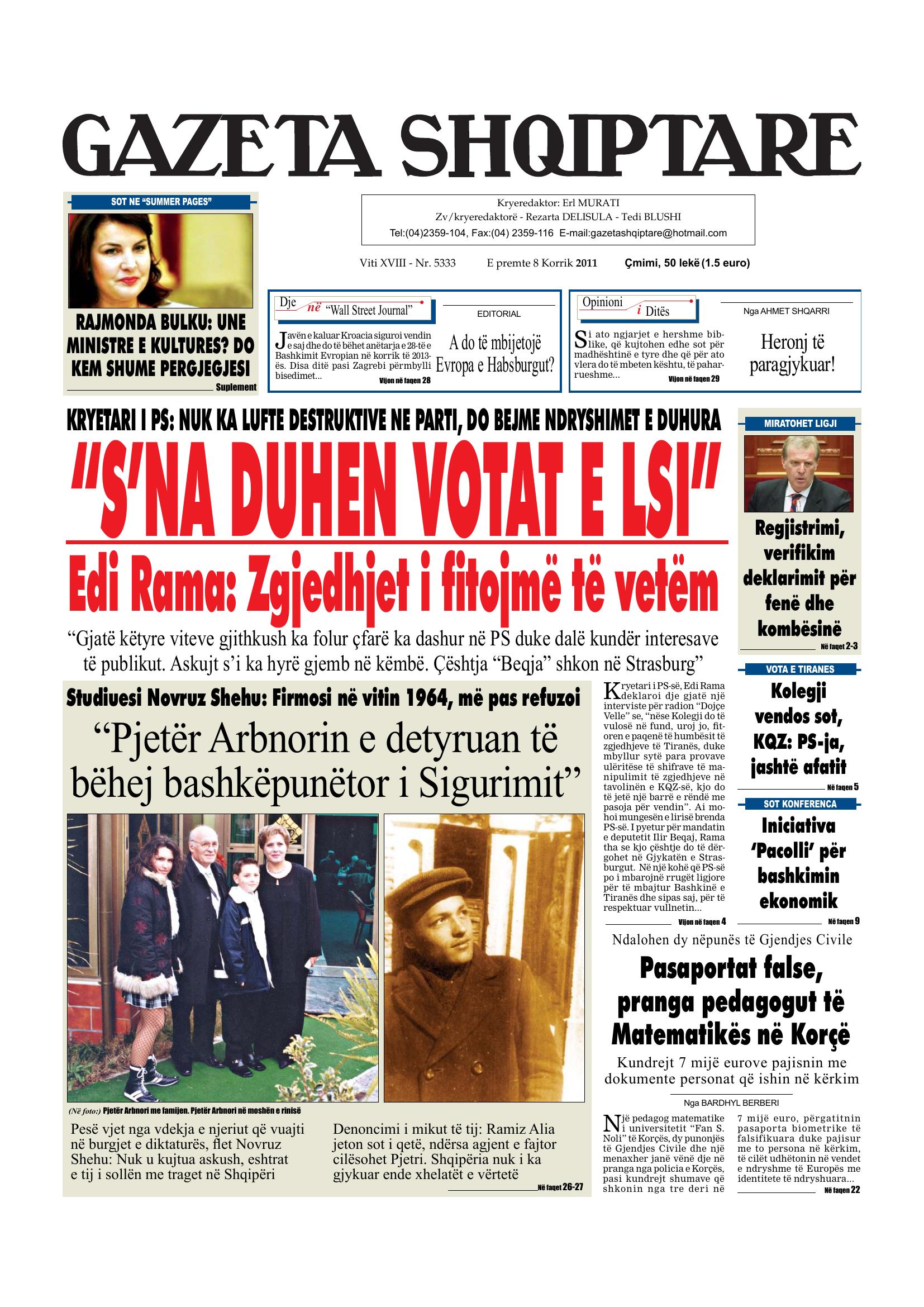 Gazeta Shqiptare 2011-07-08