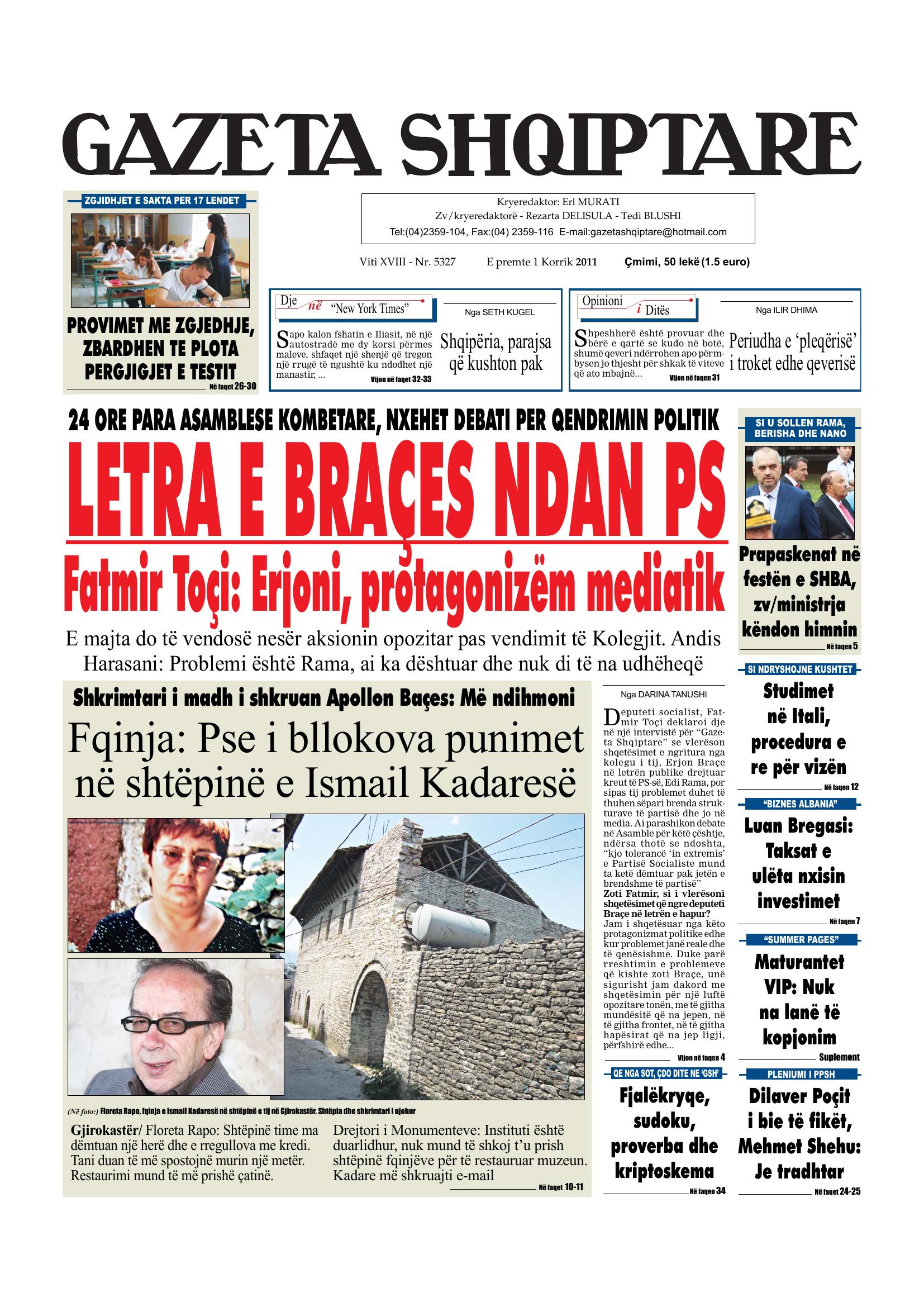 Gazeta Shqiptare 2011-07-01